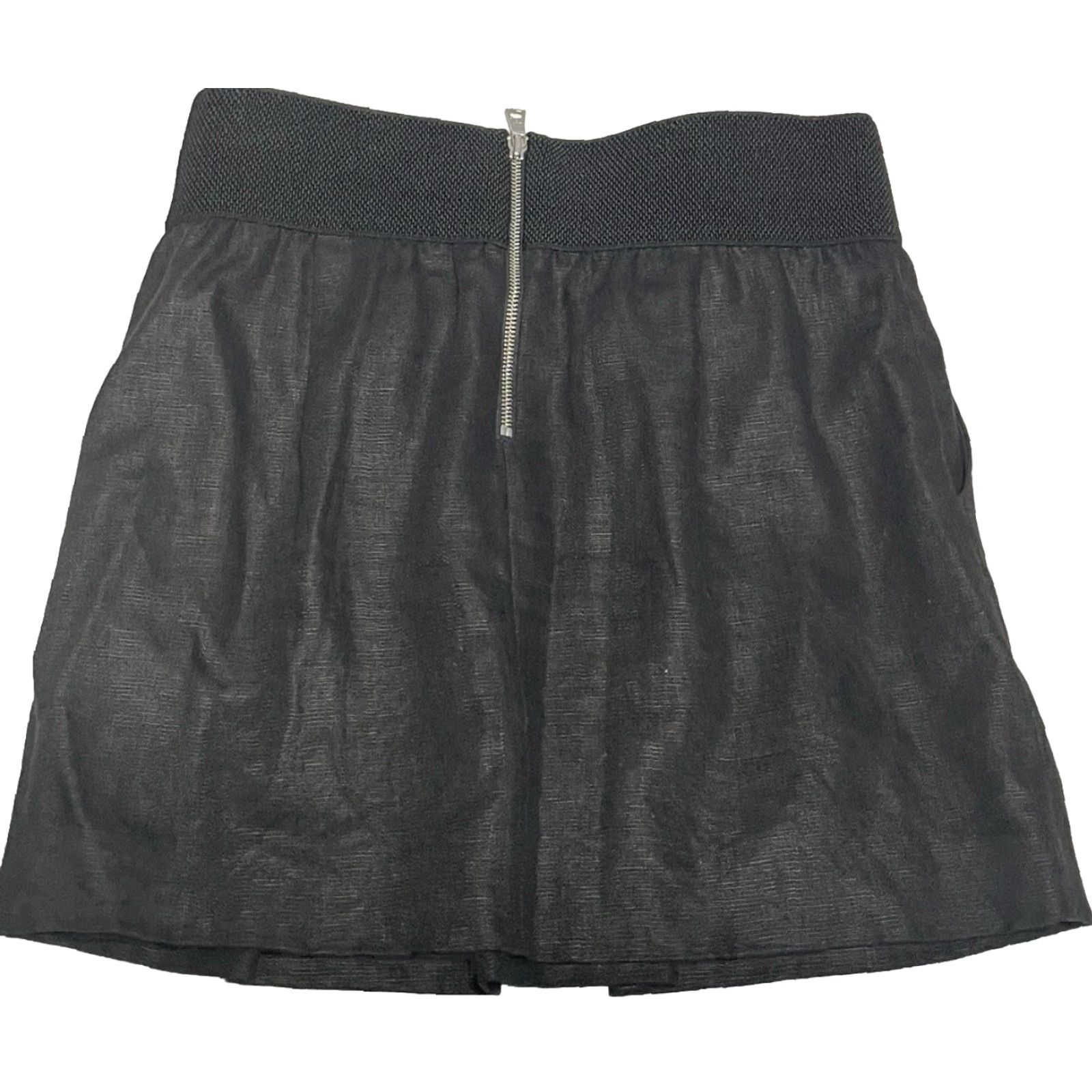 Veronica Beard Veronica Beard Black 100% Linen Black Mini Skirt Size 4 Made In USA Women Size 27" / US 4 / IT 40 - 5 Thumbnail