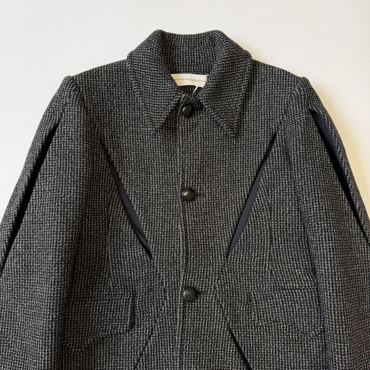 Stefan Cooke A/W 19 ‘Slashed’ Black/Beige Wool Overcoat Size US M / EU 48-50 / 2 - 4 Thumbnail