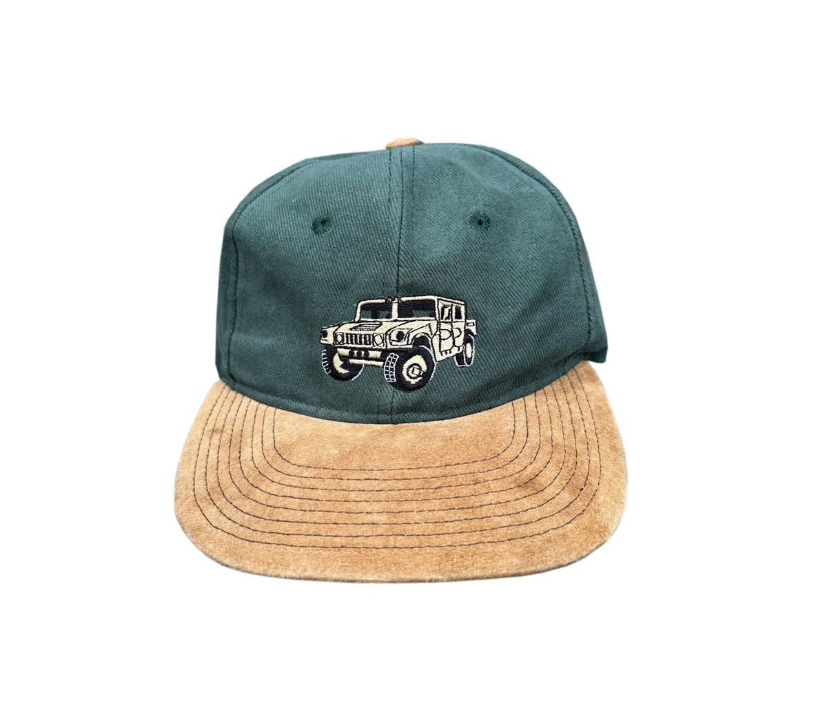 Vintage Vintage Hummer Green / Tan Hat Size ONE SIZE - 1 Thumbnail