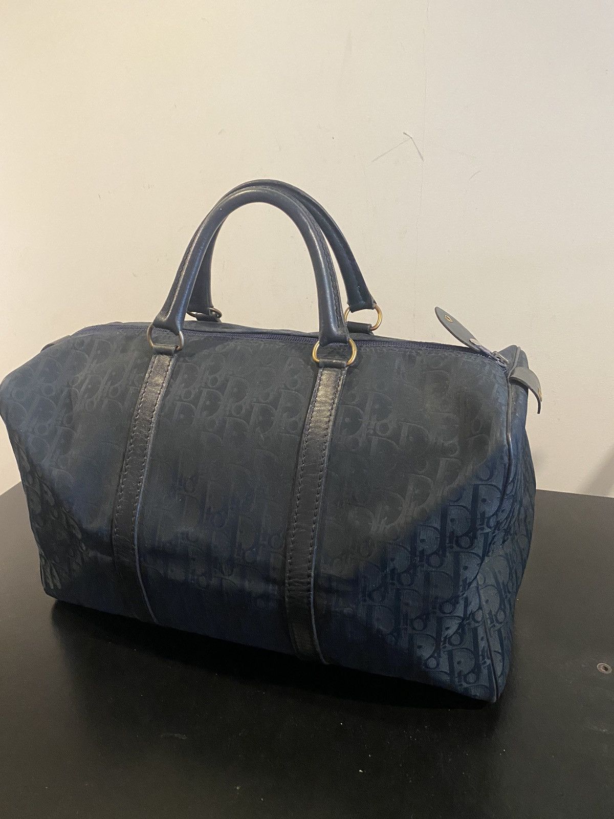 Dior Vintage Speedy Bag Blue Oblique Canvas