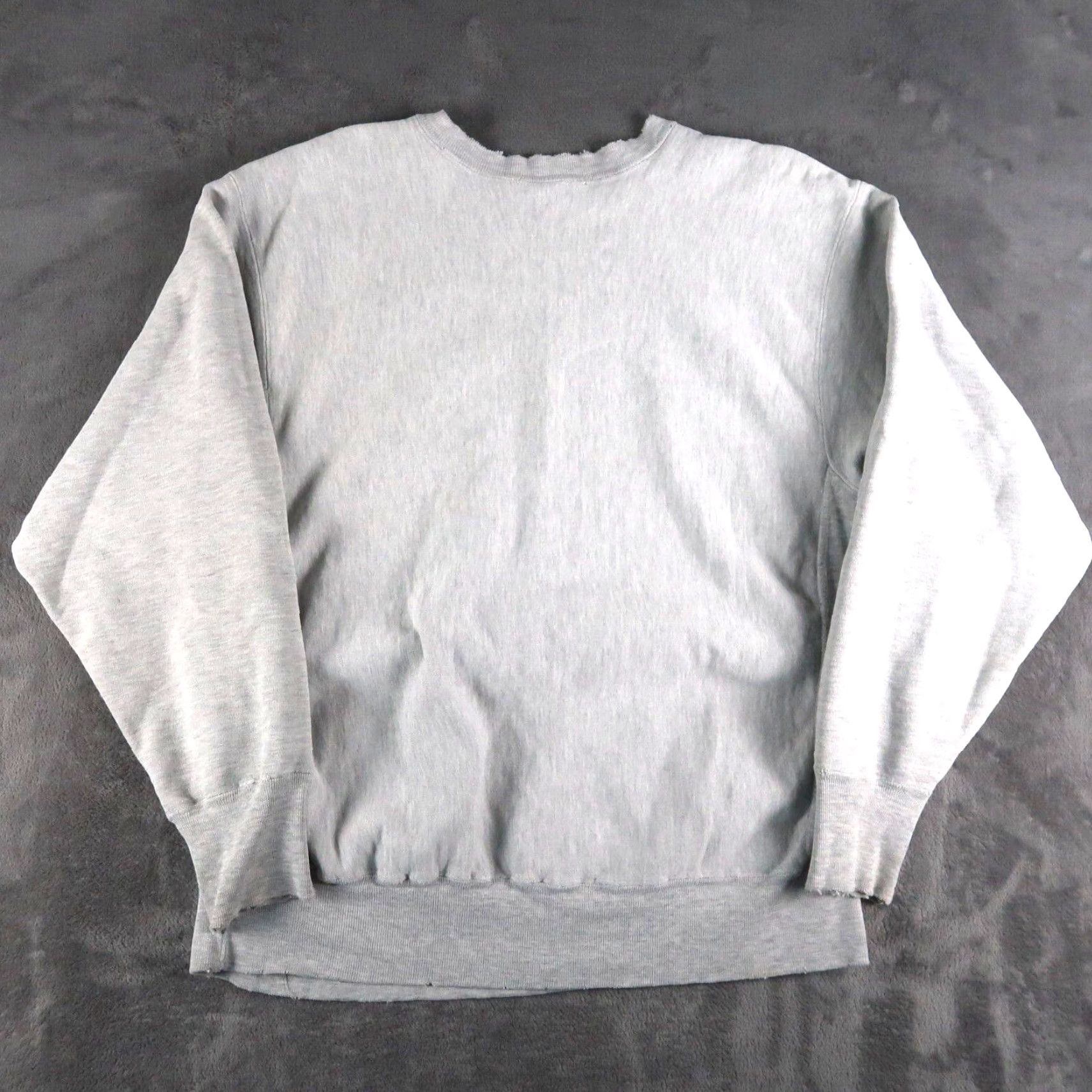 Champion VINTAGE Champion Sweatshirt Crewneck XL Gray Logo 90s USA Distress Men Size US XL / EU 56 / 4 - 2 Thumbnail