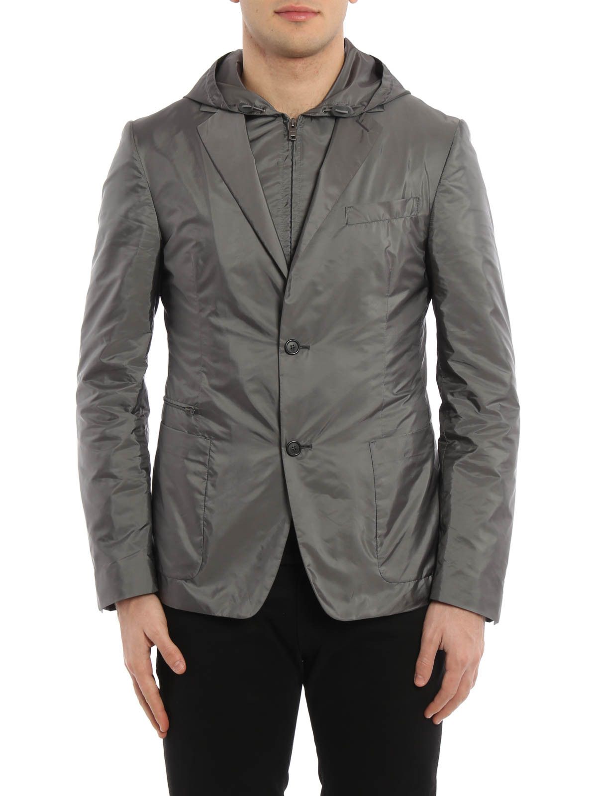 Prada PRADA double layer blazer style hooded nylon jacket Size US S / EU 44-46 / 1 - 1 Thumbnail