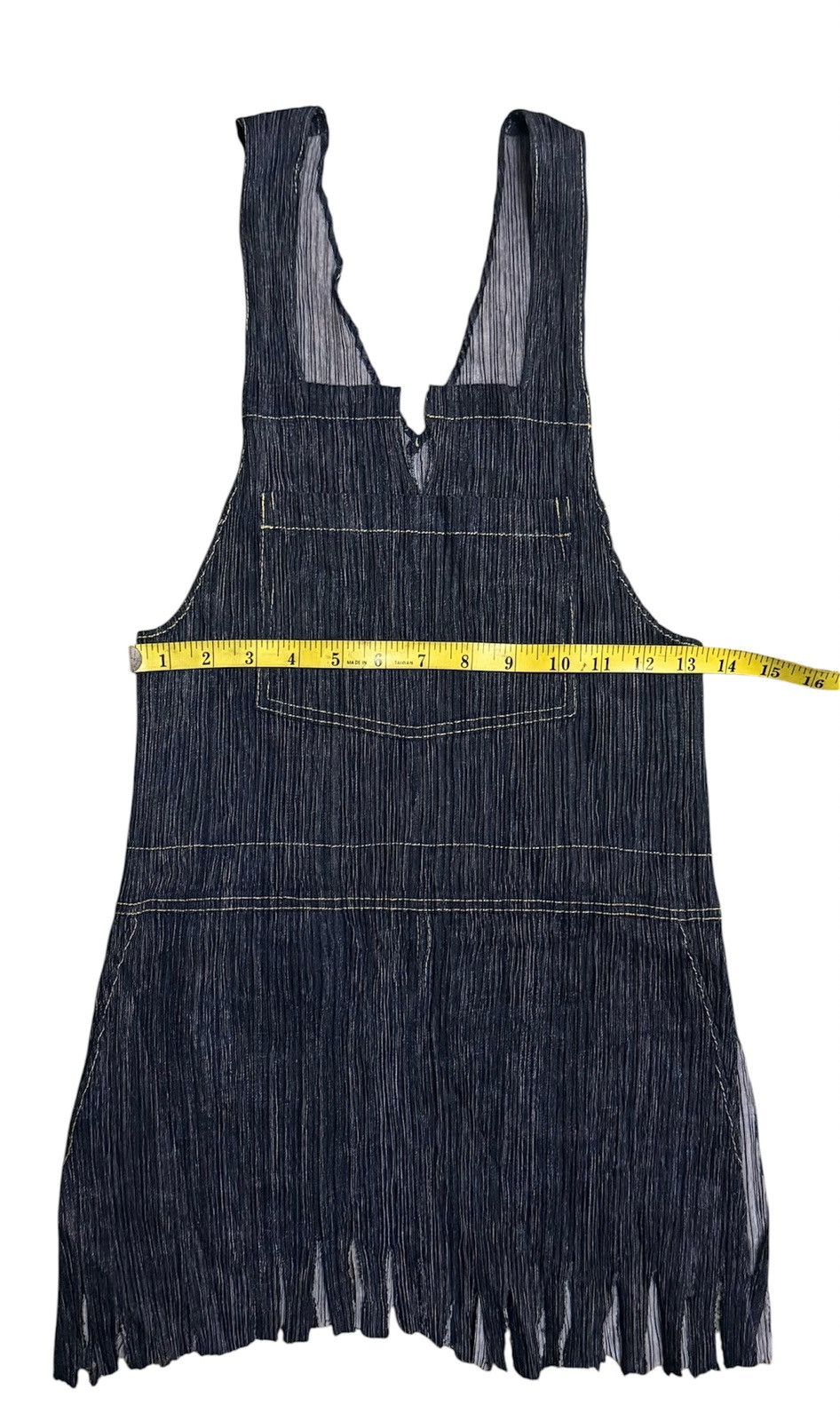 Pleats Please Issey Miyake PLEATS PLEASE Issey Miyake Denim Pattern Mini dress Size S / US 4 / IT 40 - 3 Thumbnail