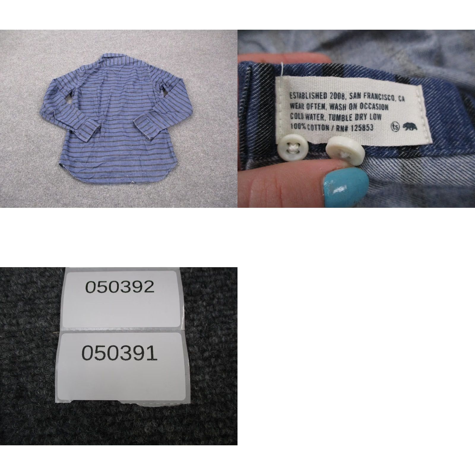Taylor Stitch Taylor Stitch Shirt Men 38 M Blue Black Striped Hiking Outdoors Workwear Button-Up Collared Knit Cotton Casual, Business, Travel, Workwear Mens Size US M / EU 48-50 / 2 - 8 Thumbnail