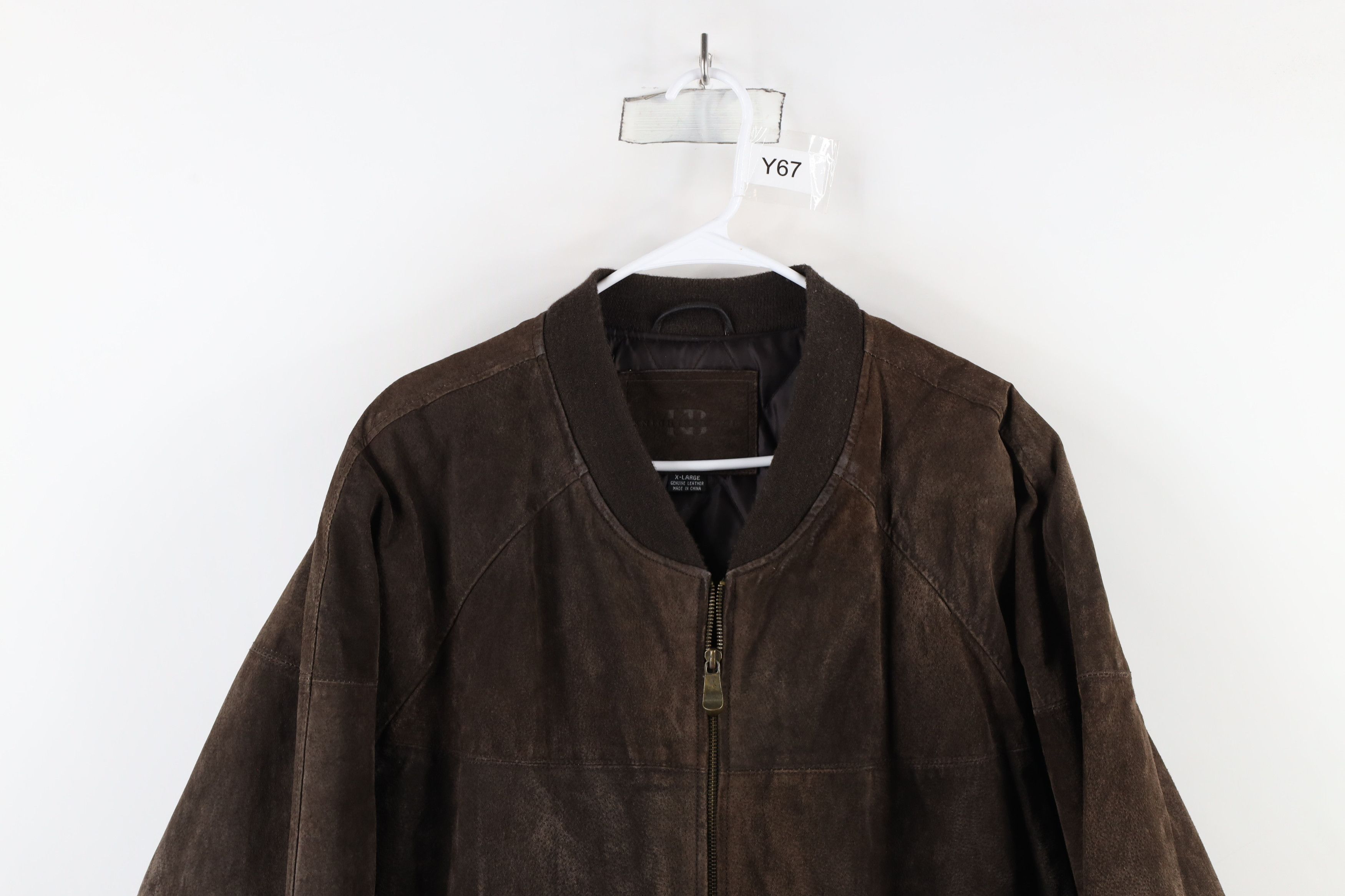 Vintage Vintage 90s Streetwear Suede Leather Bomber Jacket Brown Size US XL / EU 56 / 4 - 2 Thumbnail