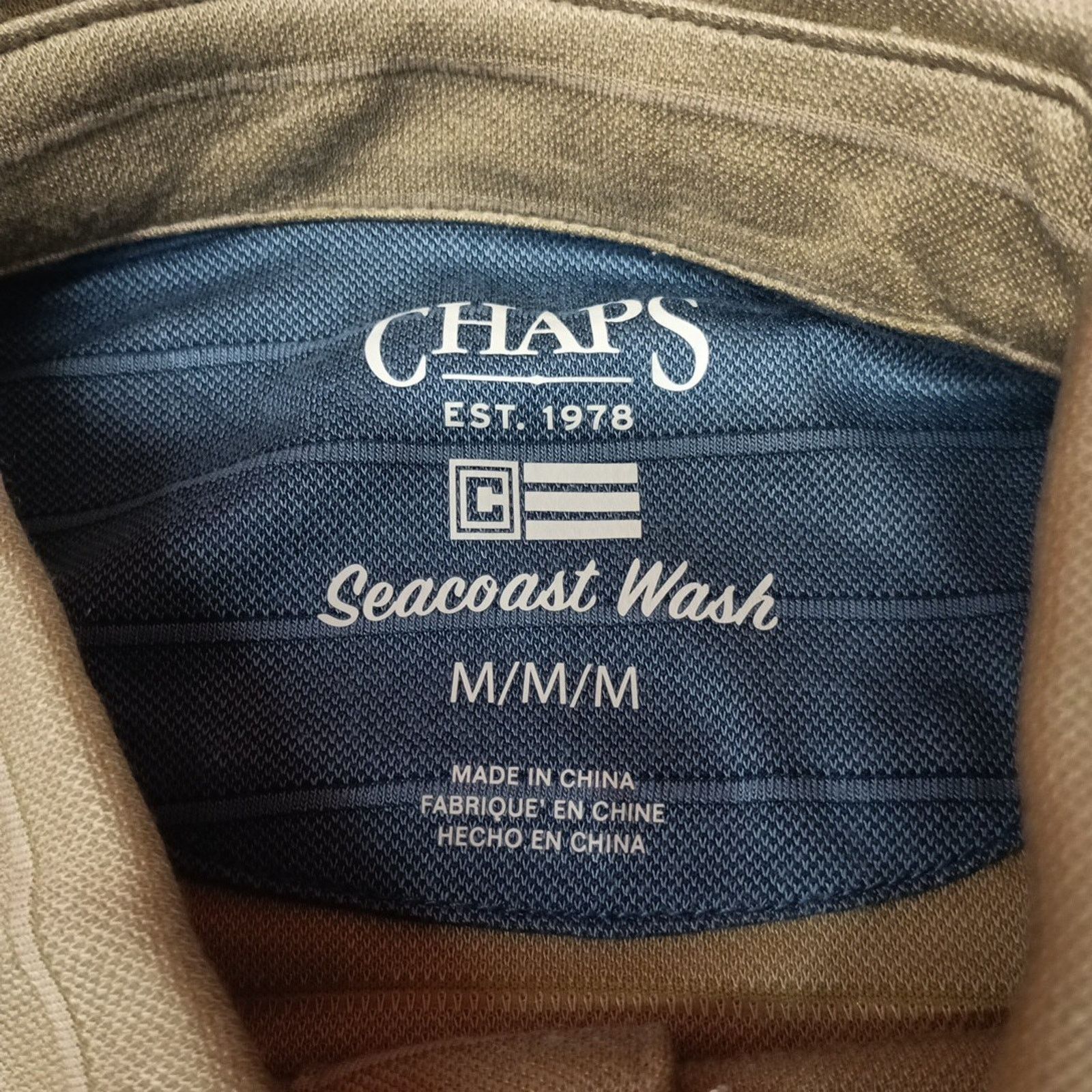 Chaps Chaps Milton Polo Shirt Men's M Desert Khaki Seacoast Wash Size US M / EU 48-50 / 2 - 3 Thumbnail