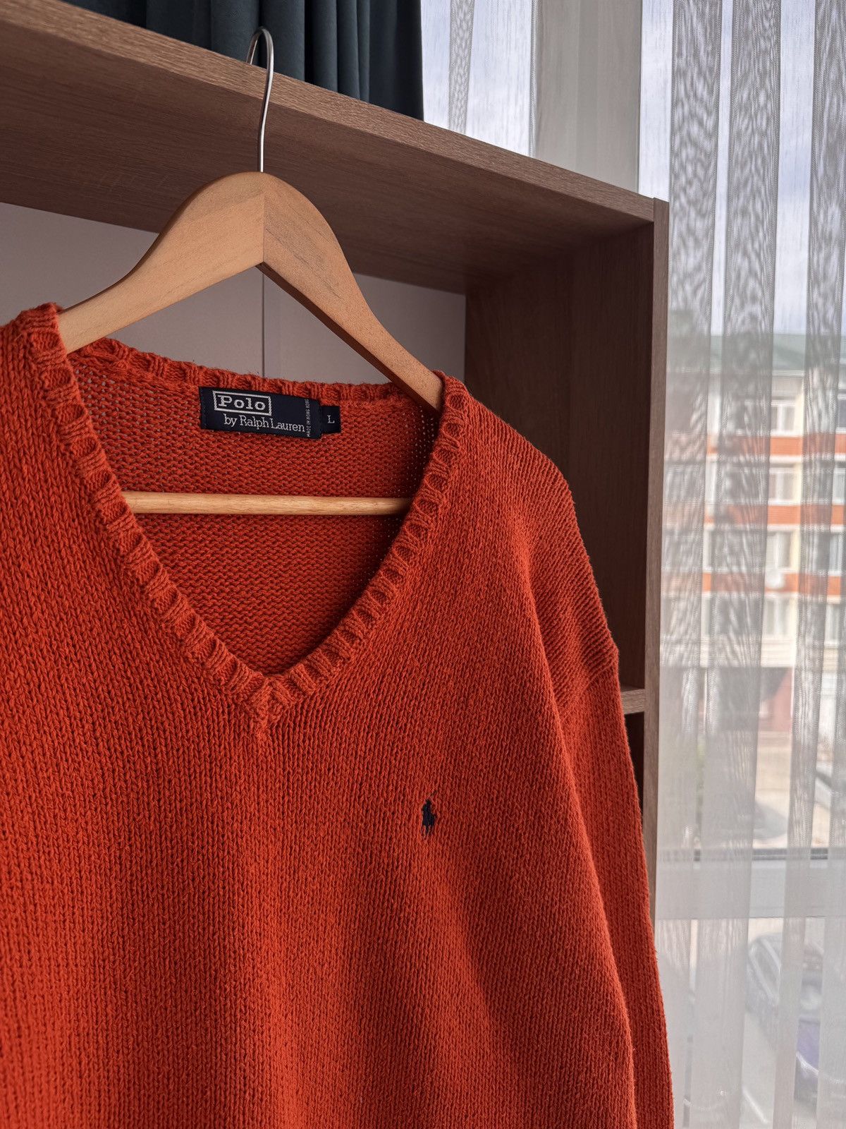 Polo Ralph Lauren × Vintage Vintage Polo Ralph Lauren Orange Heavyweight Knit Sweater Size US L / EU 52-54 / 3 - 3 Thumbnail