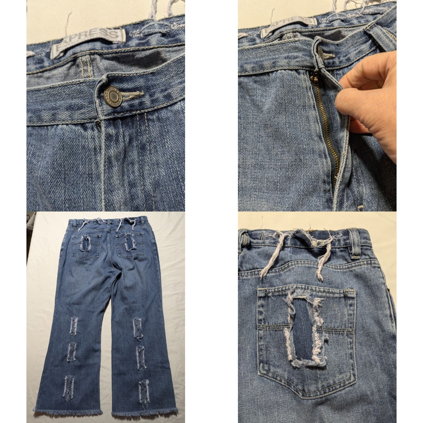 Express EXPRESS QUINCE 36X30 Distressed Denim Blue Jeans Shirt? Lounge? Size US 36 / EU 52 - 10 Thumbnail