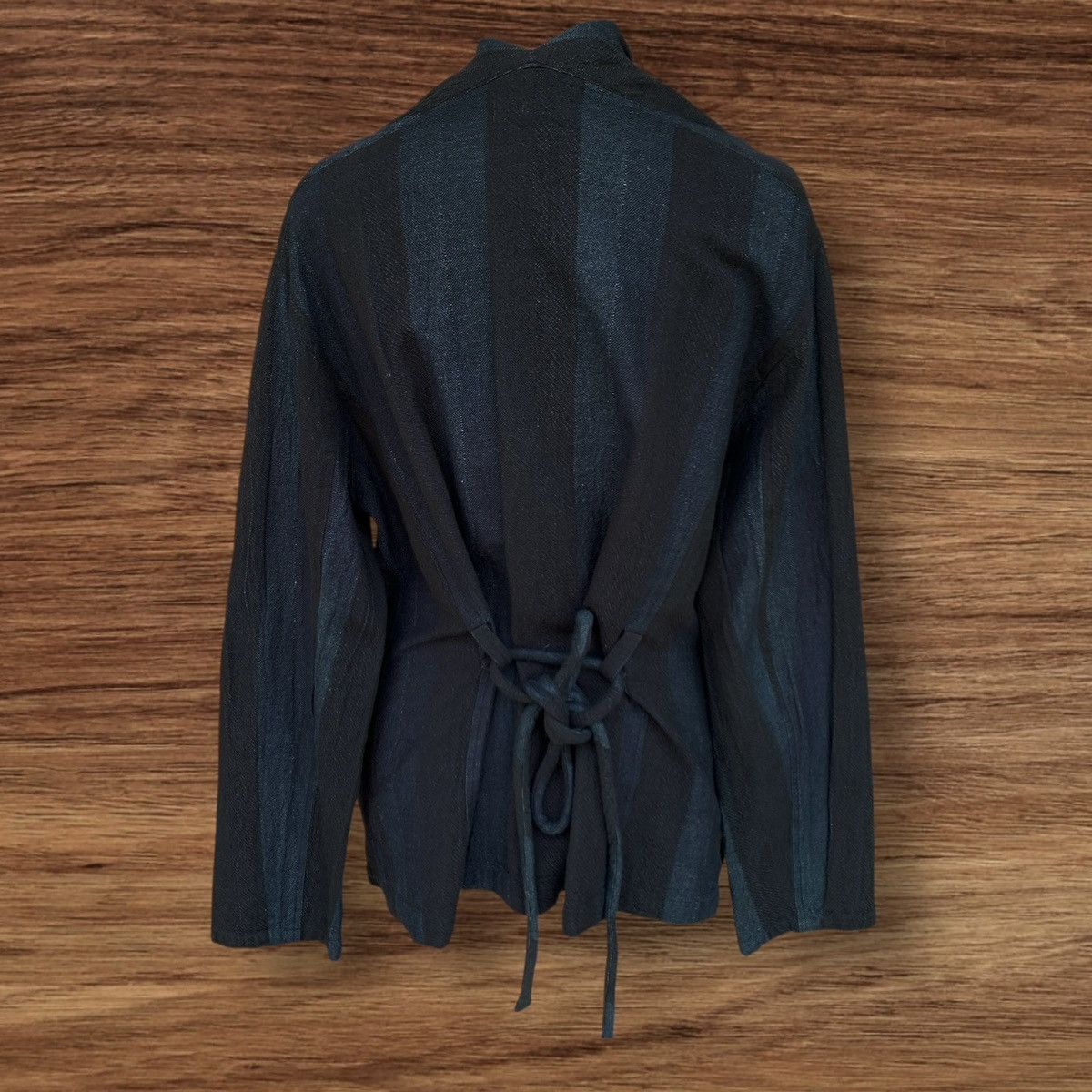 Issey Miyake ISSEY MIYAKE PLANTATION INDIGO MINIMALIST STRIPED COAT Size US M / EU 48-50 / 2 - 6 Thumbnail