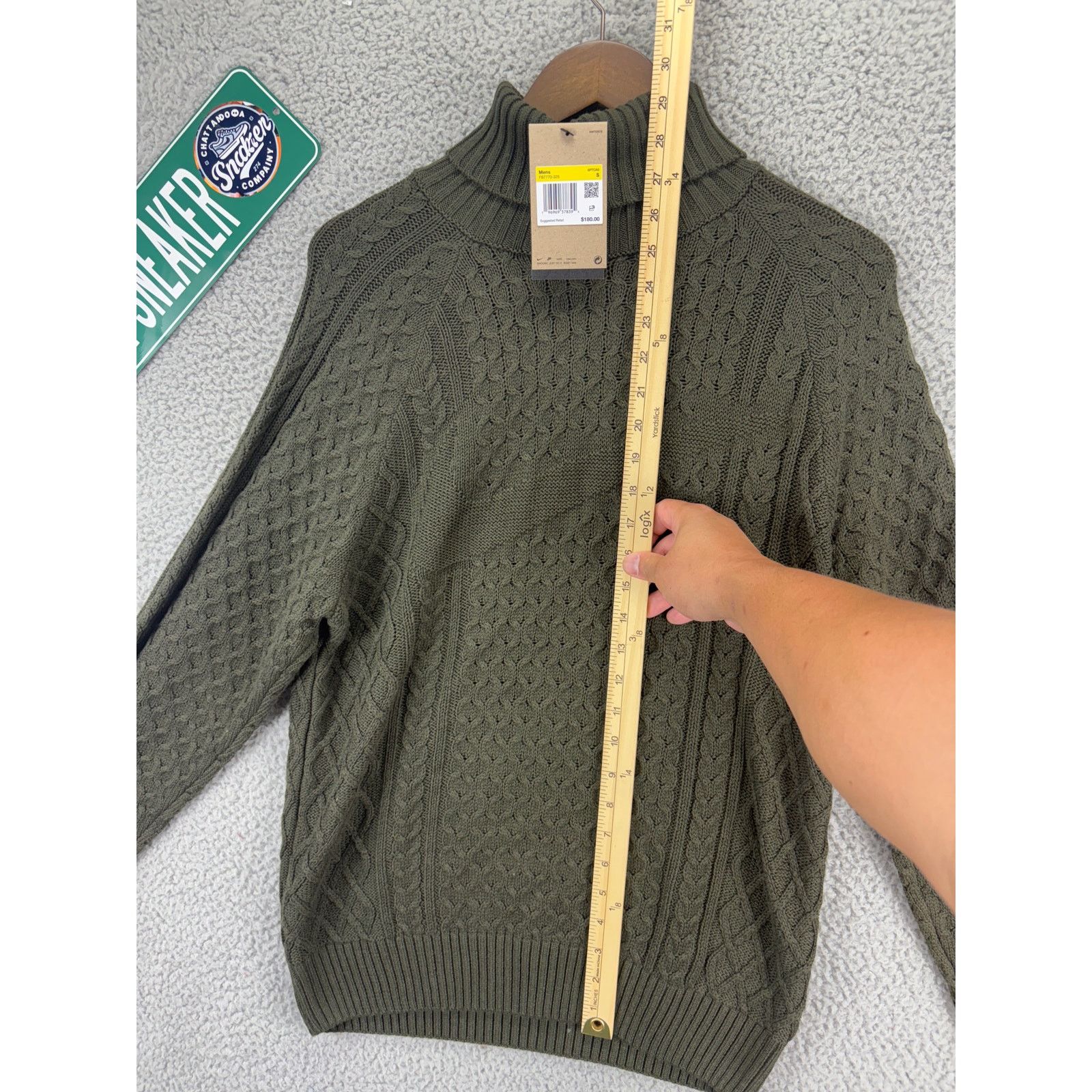 Nike Nike Life Cable Knit Turtleneck Sweater Mens Small Green S Size US S / EU 44-46 / 1 - 2 Thumbnail