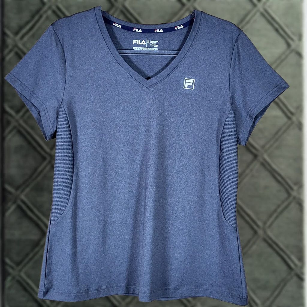 Fila FILA Womens T Shirt V-Neck Activewear Top XL Dark Gray Size XL / US 12-14 / IT 48-50 - 1 Thumbnail