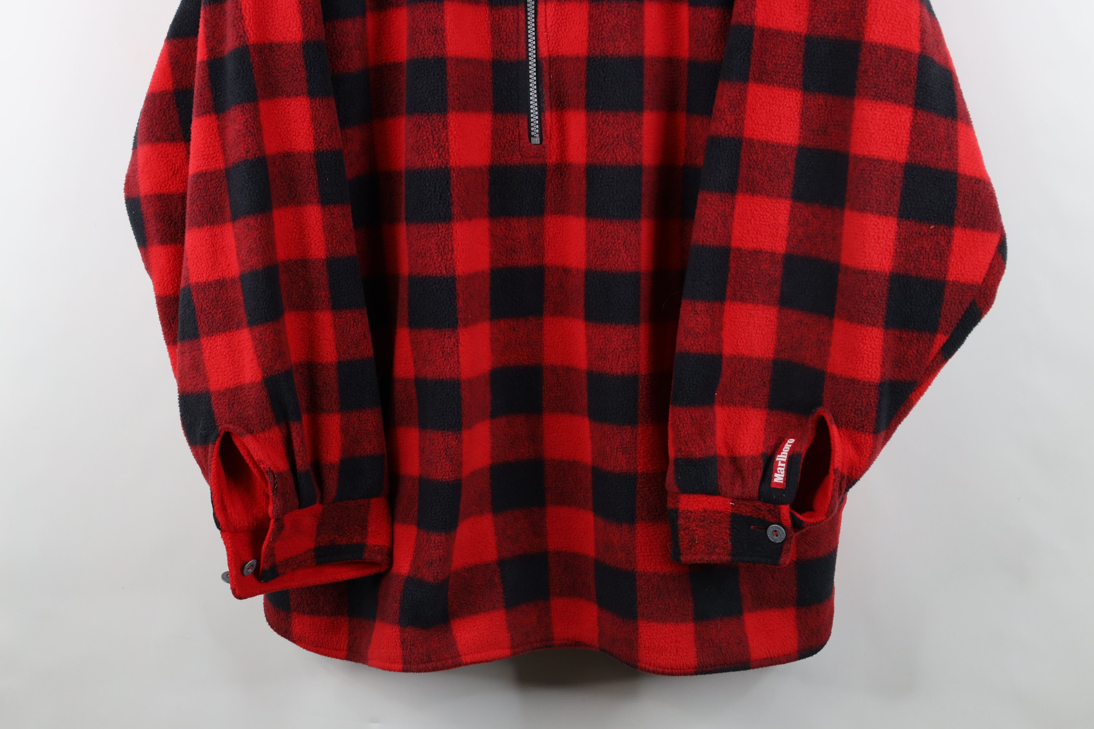 Marlboro Vintage 90s Marlboro Reversible Half Zip Fleece Sweater Red Size US XXL / EU 58 / 5 - 13 Thumbnail