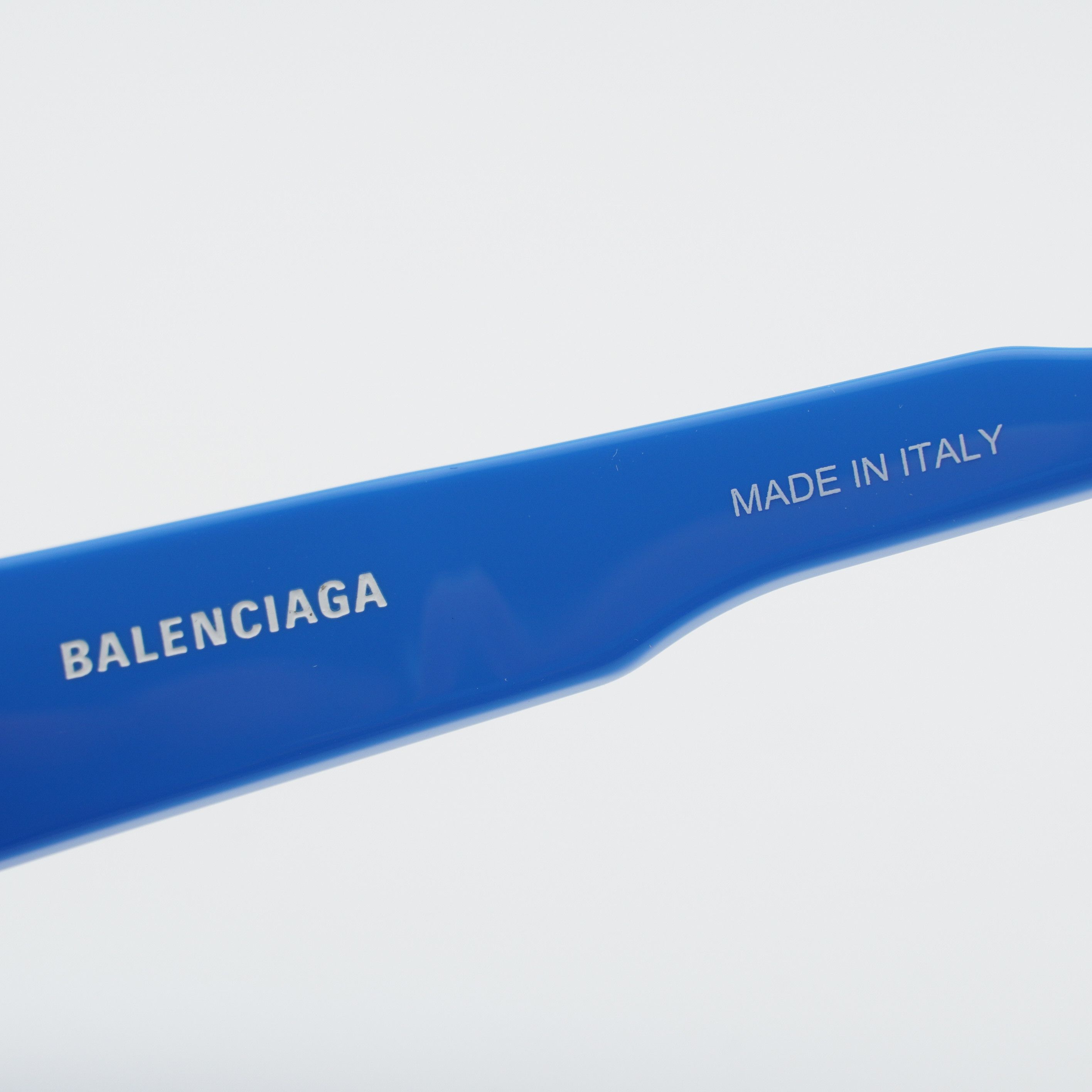 Balenciaga Balenciaga BB0004S 013 Semi Rim Sunglasses Blue Shield Frame Size ONE SIZE - 5 Thumbnail