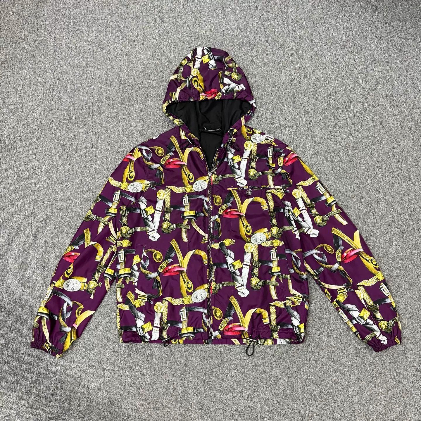 Versace Multi-Color Printed Hooded Light Jacket Size US S / EU 44-46 / 1 - 1 Thumbnail