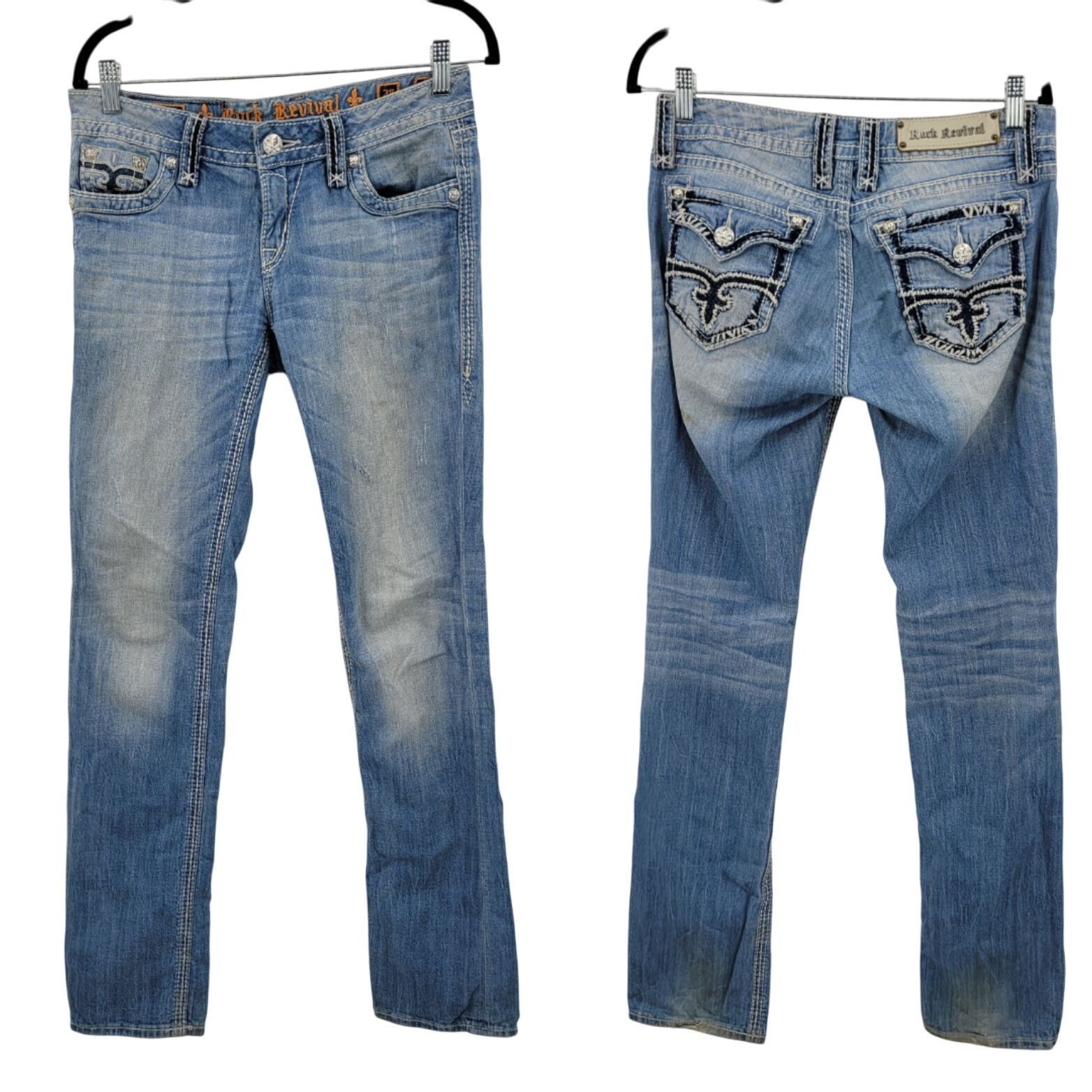 Rock Revival Rock Revival Abbie Straight Leg Low Rise Jeans Women Sz 28 D Size 28" / US 6 / IT 42 - 1 Thumbnail