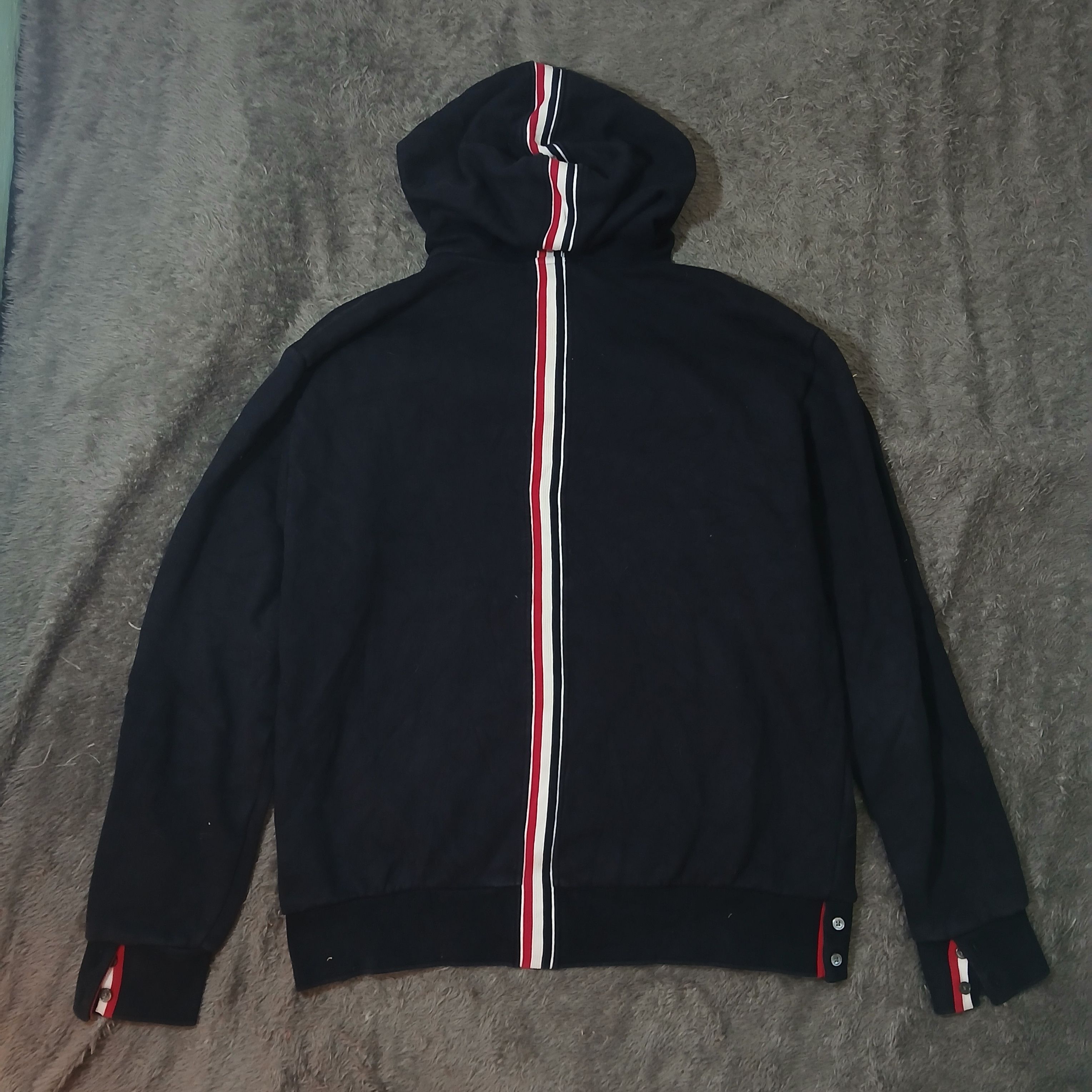 Thom Browne Center Back RWB Stripe Loopback Jersey Knit Hoodie Size US XL / EU 56 / 4 - 2 Thumbnail