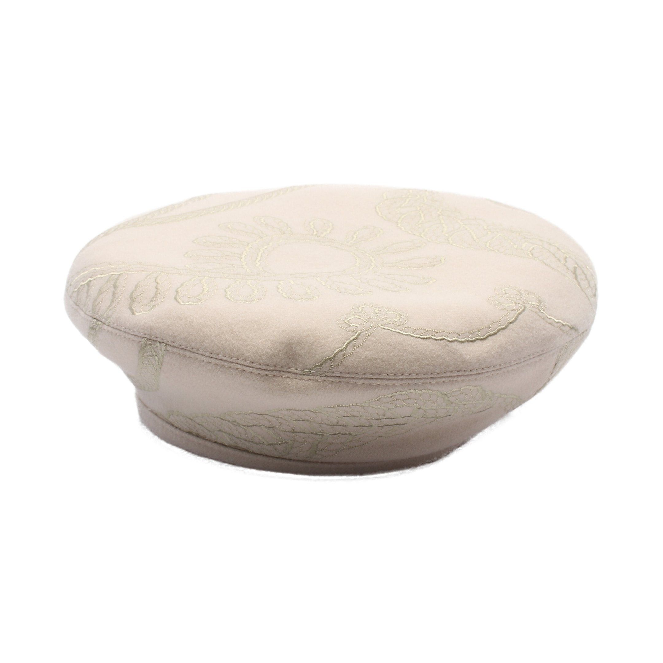 Hermes Hermes Saint Honore Ann Finesse Serie Beret Hat Wool Beige Size ONE SIZE - 1 Thumbnail