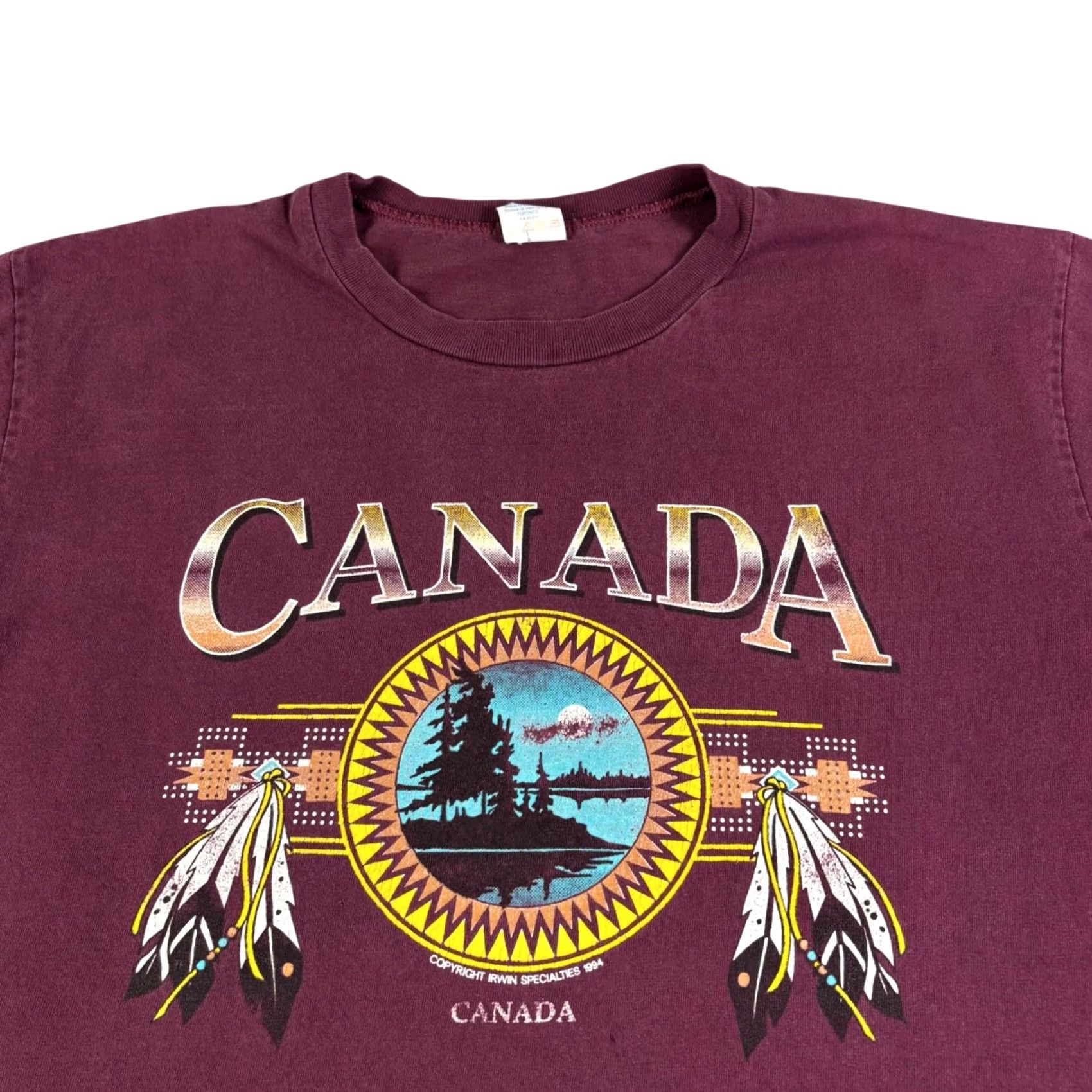Vintage VINTAGE 1994 Canada T Shirt XL Maroon Irwin Specialties Graphic Single Stitch Size US XL / EU 56 / 4 - 2 Thumbnail