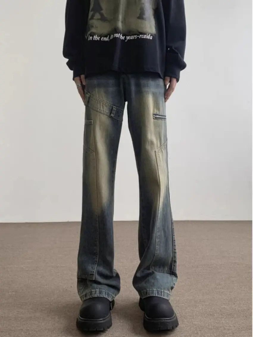 Designer × Japanese Brand Faded vintage baggy zipper pocket denim pants Size US 31 - 1 Thumbnail