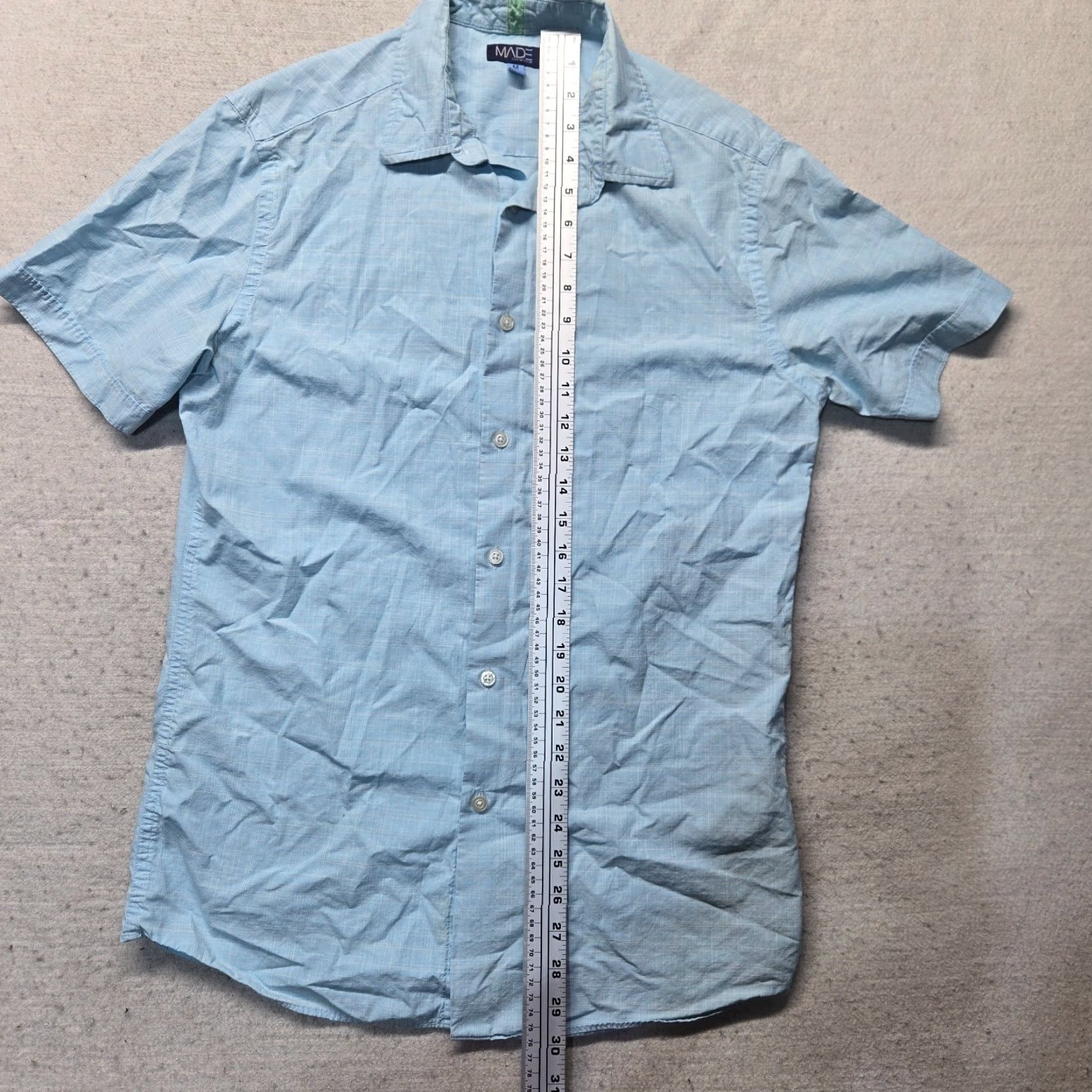 Vintage Vintage Cam Newton Made Solid Light Blue Short Sleeve Button-Up Shirt Adult Men M Size 40R - 6 Thumbnail