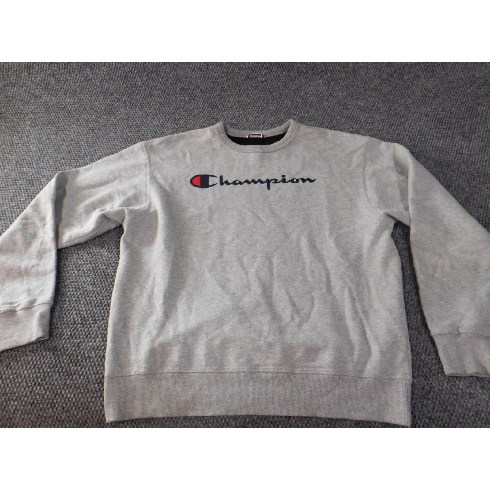 Champion Champion Sweatshirt Men L Gray Logo Crewneck Long Sleeve Knit Pockets Vintage Retro Style Pullover Classic Fit Regular Size US L / EU 52-54 / 3 - 2 Thumbnail