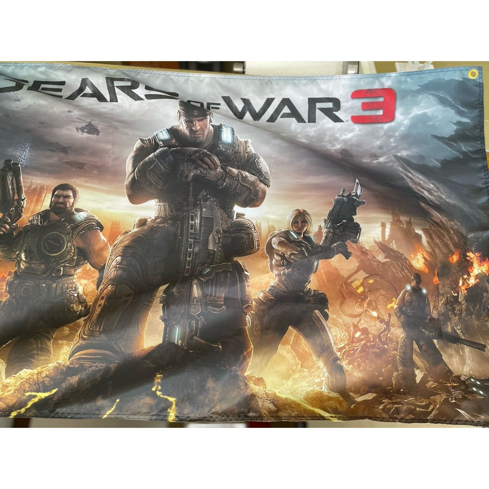 Microsoft Gears Of War 3 5ft Flag Microsoft XBOX 360 2011 Poster GOW Size ONE SIZE - 3 Thumbnail