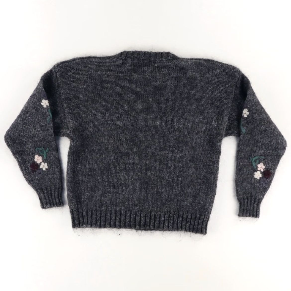 Vintage VTG Maurices Flower Mohair Crewneck Sweater Charcoal Women’s M Shirt Size M / US 6-8 / IT 42-44 - 4 Thumbnail