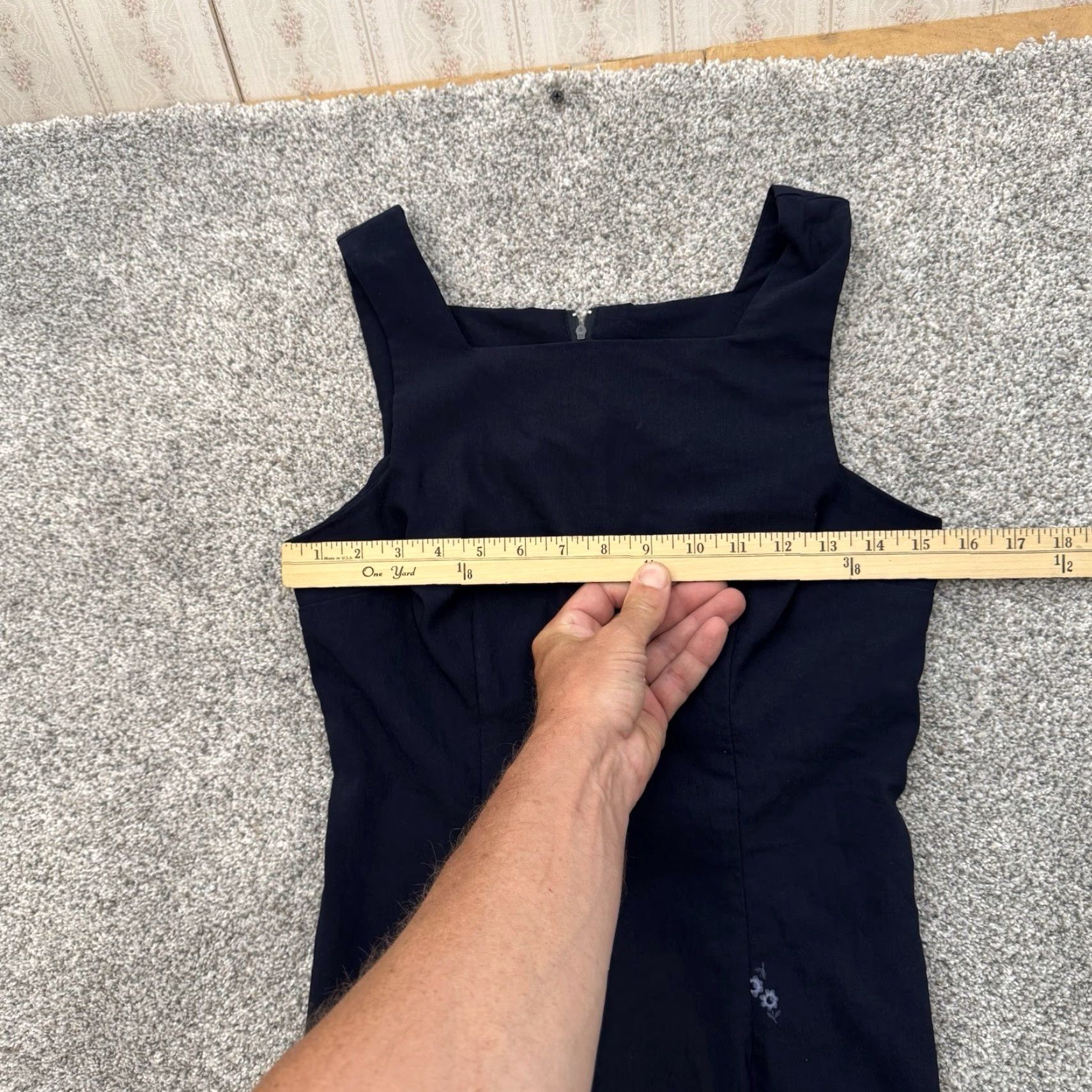 Vintage VINTAGE Maurices Dress sheath 90s Garden Party Floral Sleeveless Womens Navy Blue Size 5 Knee Length Size S / US 4 / IT 40 - 6 Thumbnail