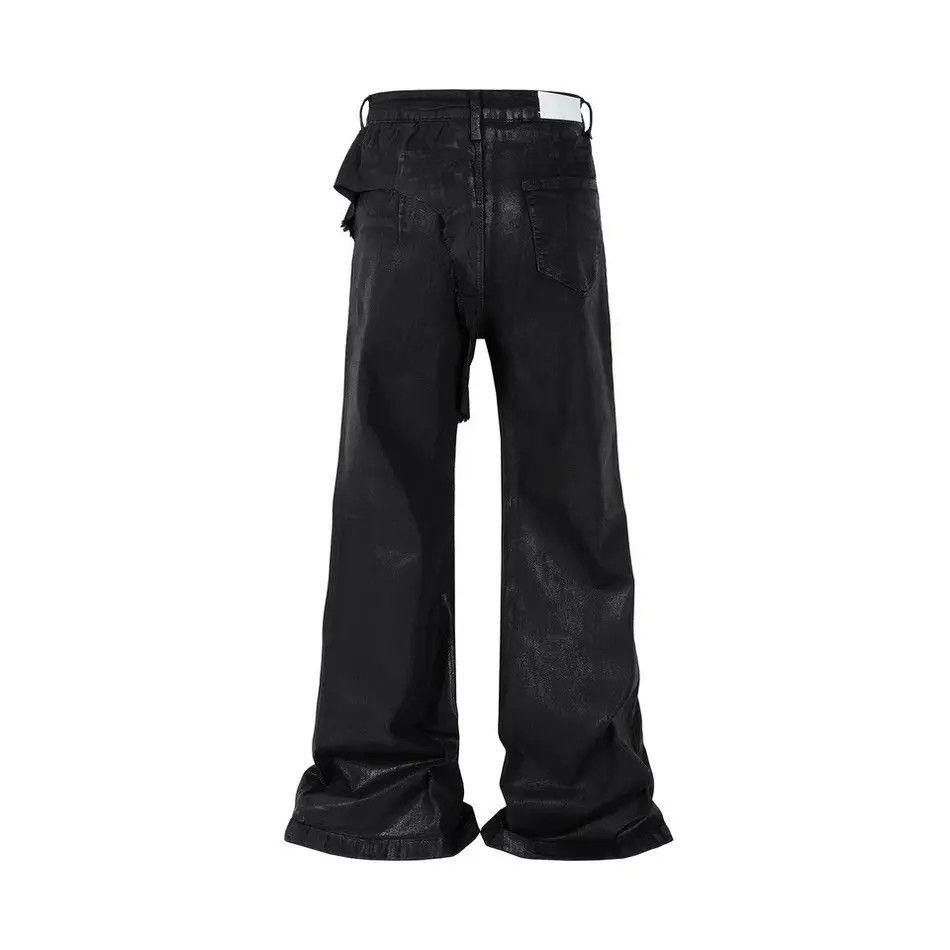 Japanese Brand Wax Leather Baggy Flare Pants Size US 34 / EU 50 - 5 Thumbnail