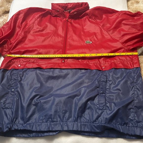 Izod Vtg IZOD LACOSTE Red/Blue Half Zip Windbreaker Jacket Hood Size US L / EU 52-54 / 3 - 11 Thumbnail