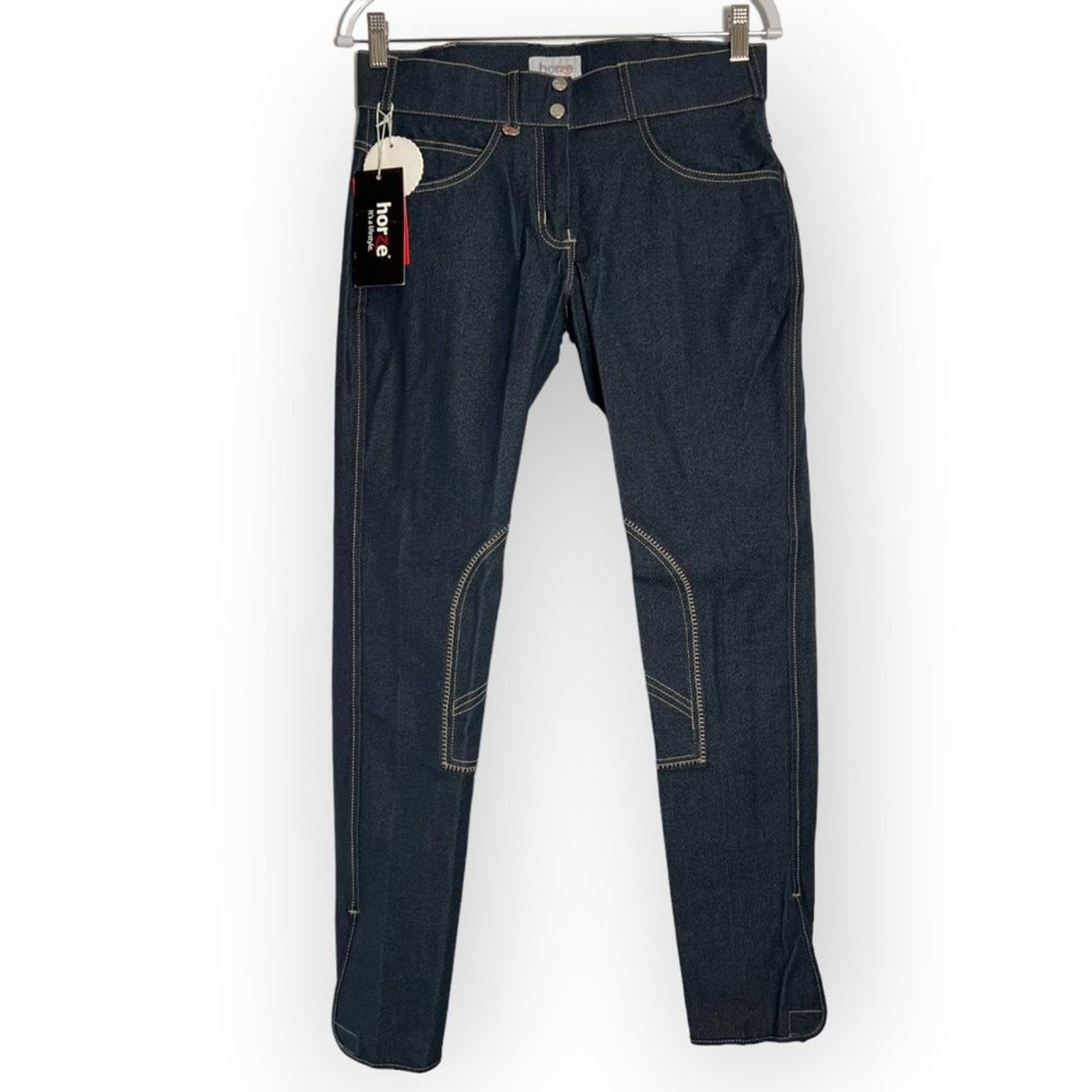 Other HorZe Royal Equus Denim Breeches Blue Suede Patch Size S Size 30" / US 8 / IT 44 - 2 Thumbnail
