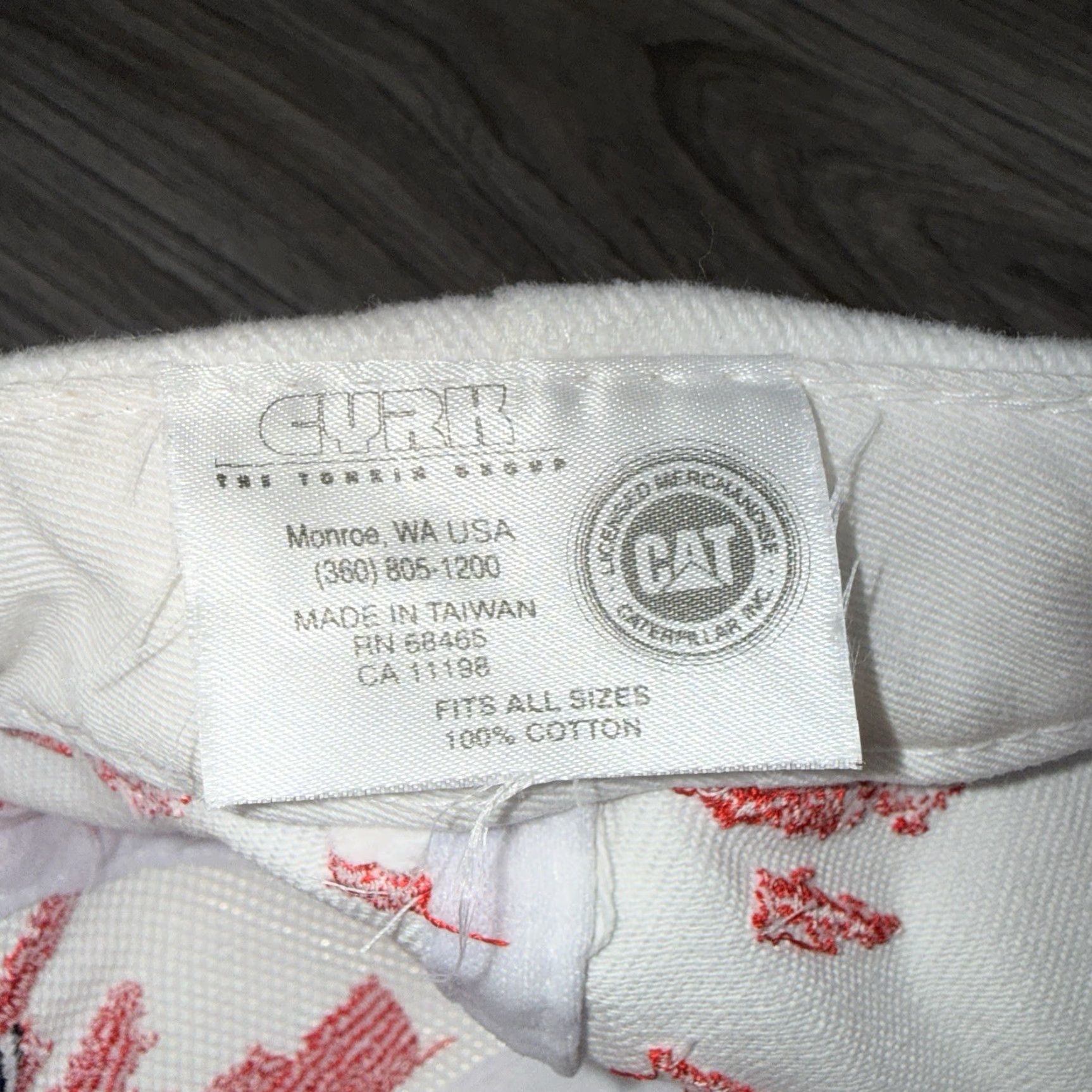 Vintage VTG Nascar Cat Racing 100% Cotton White Adjustable Cap Size ONE SIZE - 3 Thumbnail