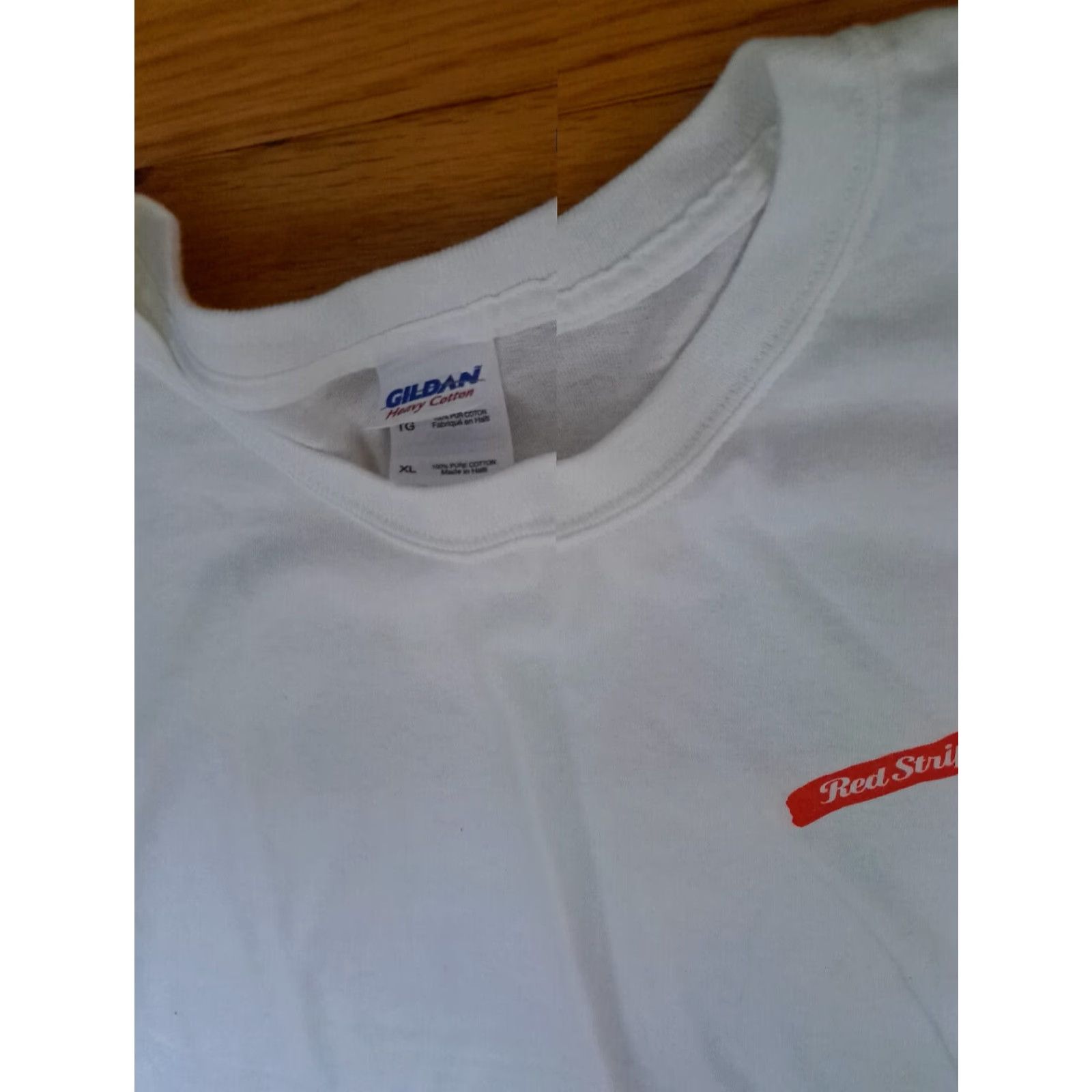 Gildan Gildan T-Shirt XL Red Stripe Stubby Bottles Beer Colorful White Printed Multicolor Men Mens Size US XL / EU 56 / 4 - 5 Thumbnail