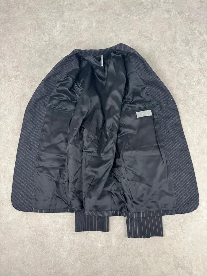 Dior 2010s Dior Grey Wool White Pinstripe Blazer Jacket by Kris Van Assche Size 42R - 9 Thumbnail