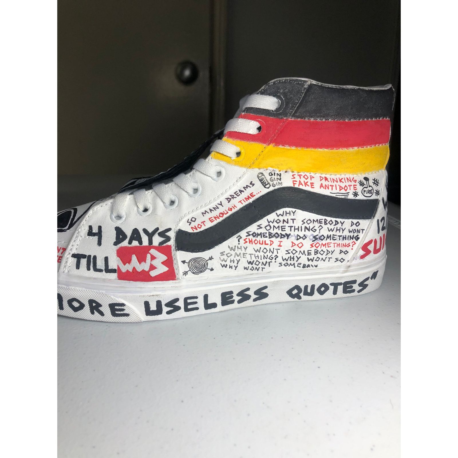Vans Custom Hand Painted Vans Sk8-High, Size 11.5 Size US 11.5 / EU 44-45 - 7 Thumbnail