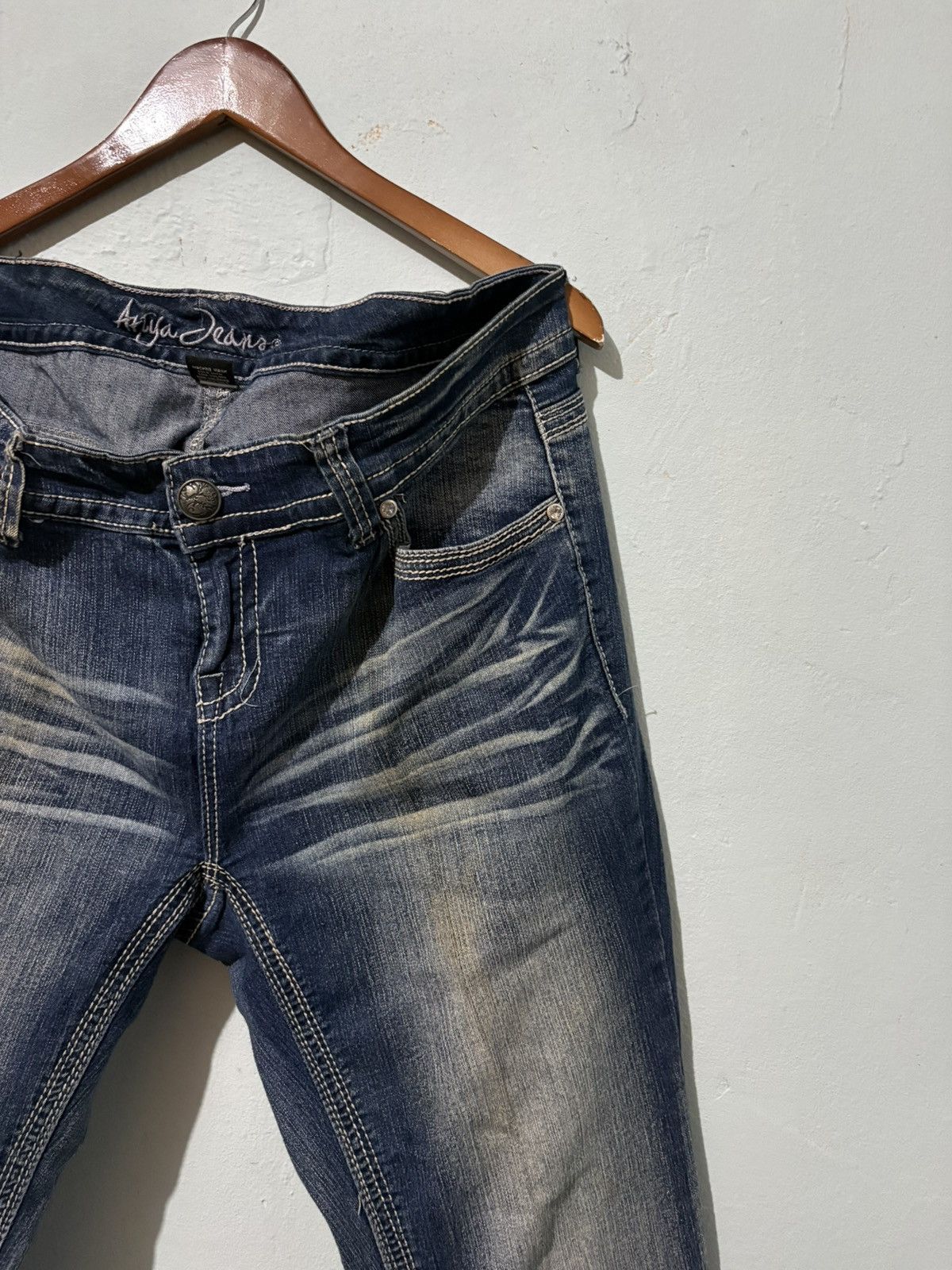 Japanese Brand Atiya Jeans Streetwear Low Flared Denim Jeans Size US 37 - 4 Thumbnail