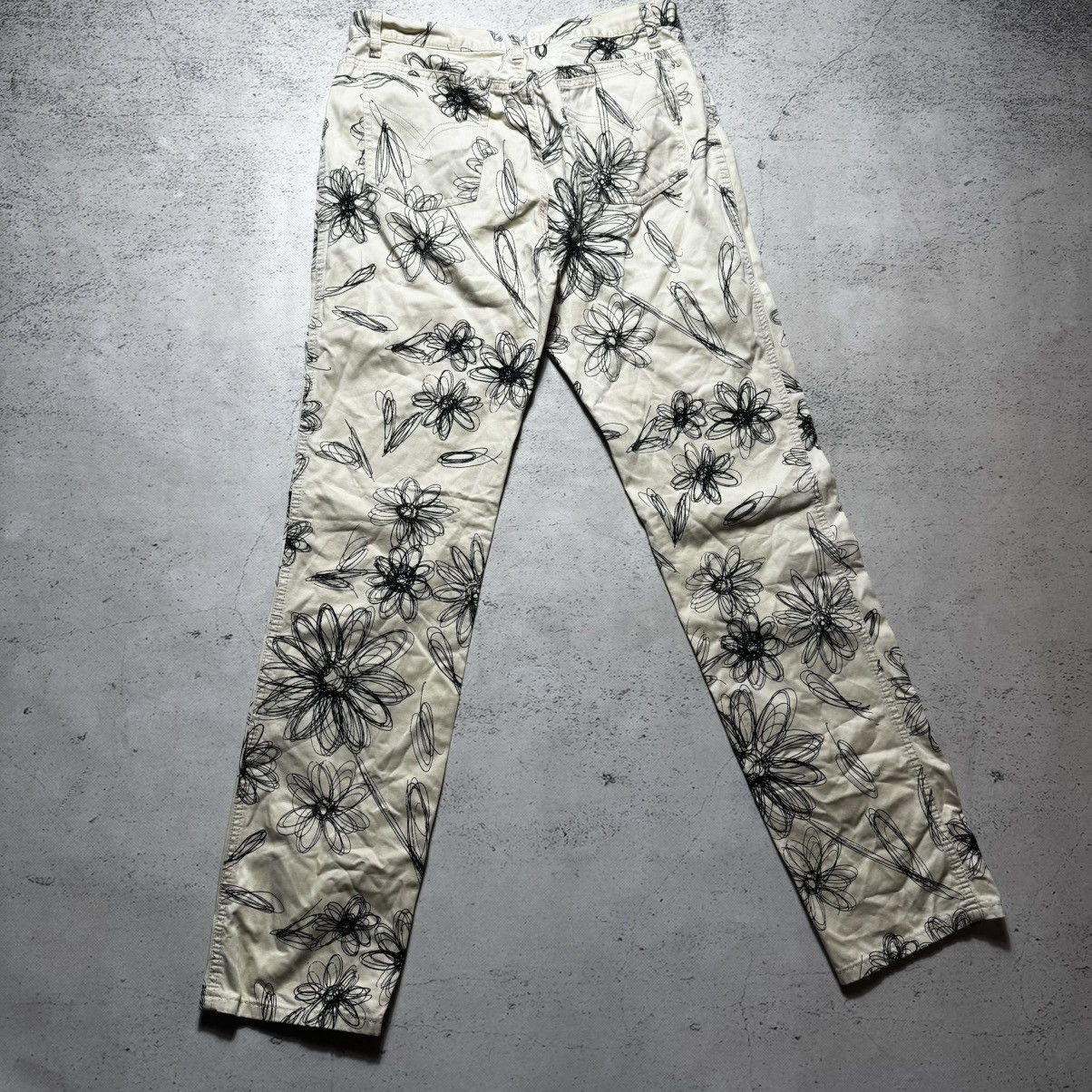 Moschino y2k luxury moschino pants with abstract flowers print Size 30" / US 8 / IT 44 - 9 Thumbnail