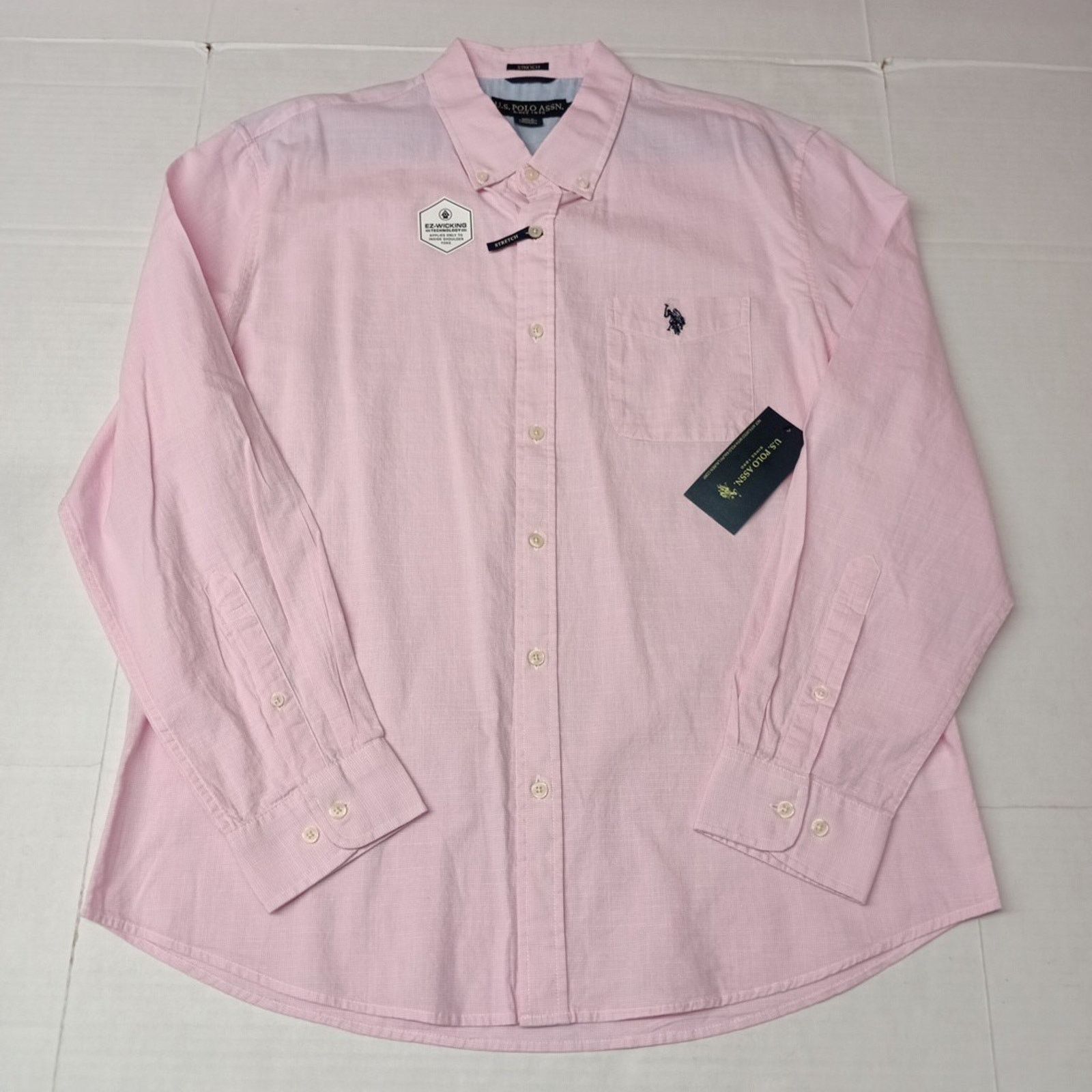 U.S. Polo Assn. U.S. Polo Assn. Button Woven Shirt Men's XL Pink Checkered Size US XL / EU 56 / 4 - 1 Thumbnail