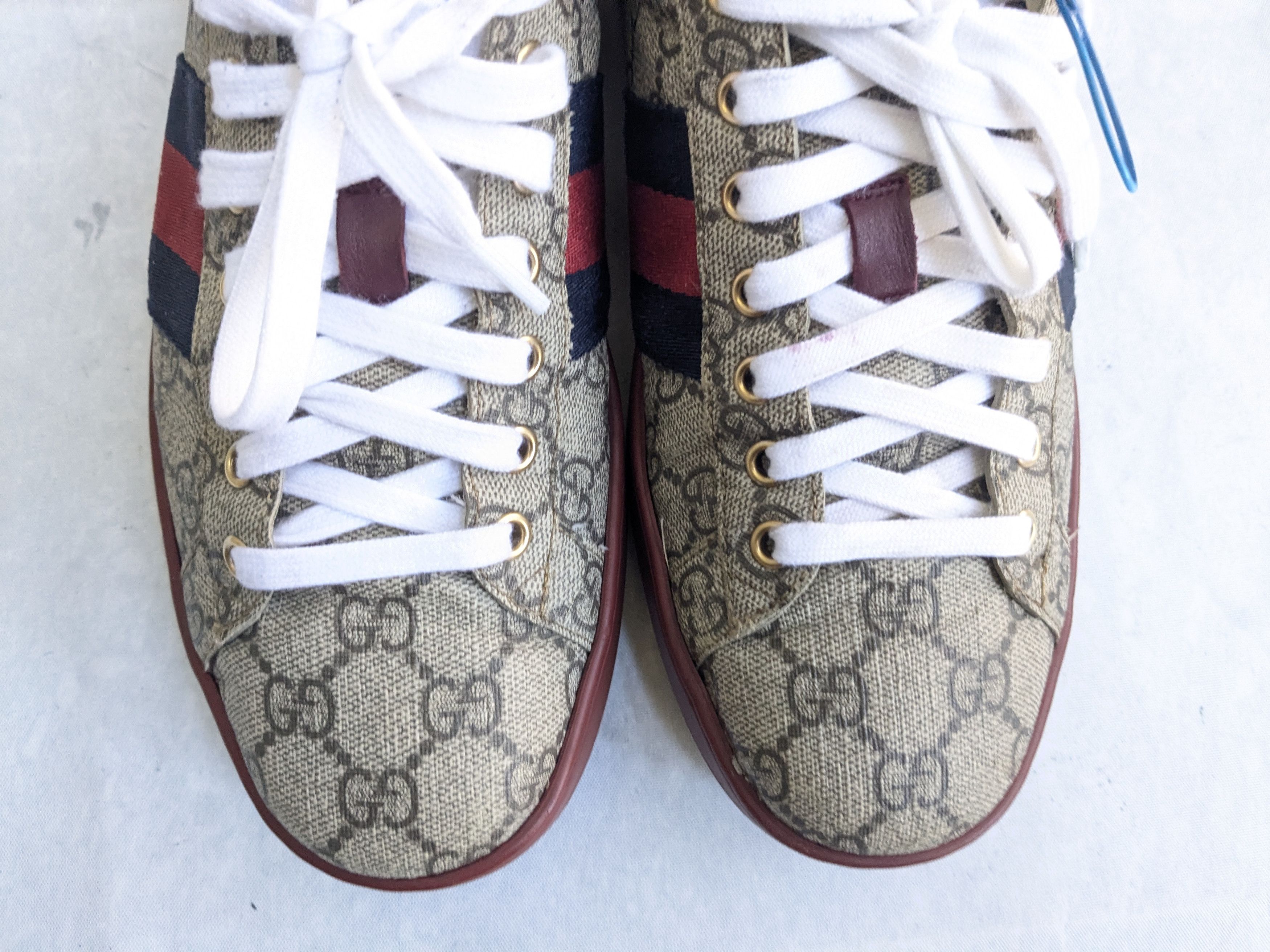 Gucci Gucci Ace GG Supreme Sneakers 429445 Red 8.5 Size US 8.5 / EU 41-42 - 3 Thumbnail