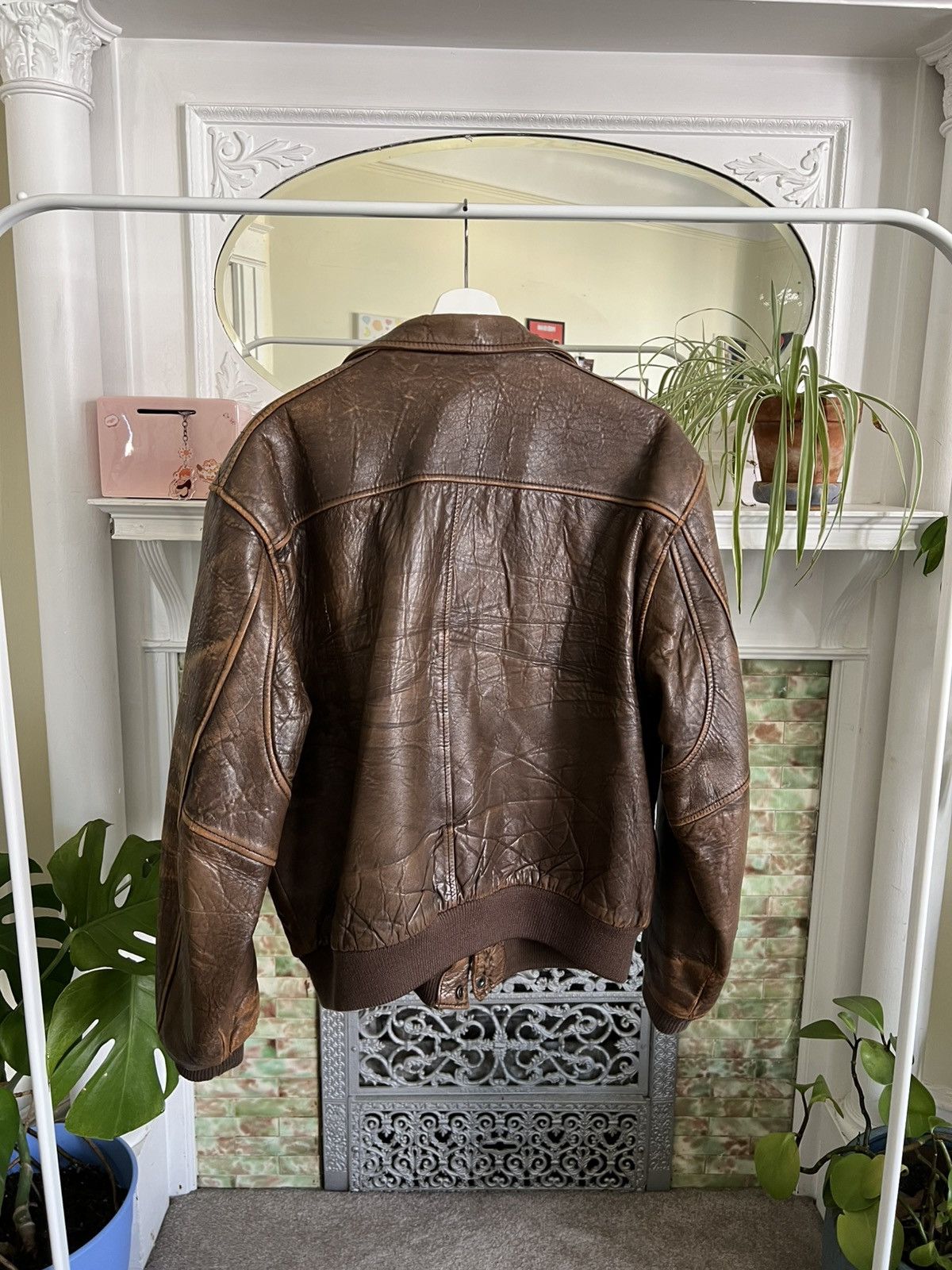 Aeropostale Vintage Leather Jacket Size US M / EU 48-50 / 2 - 2 Thumbnail