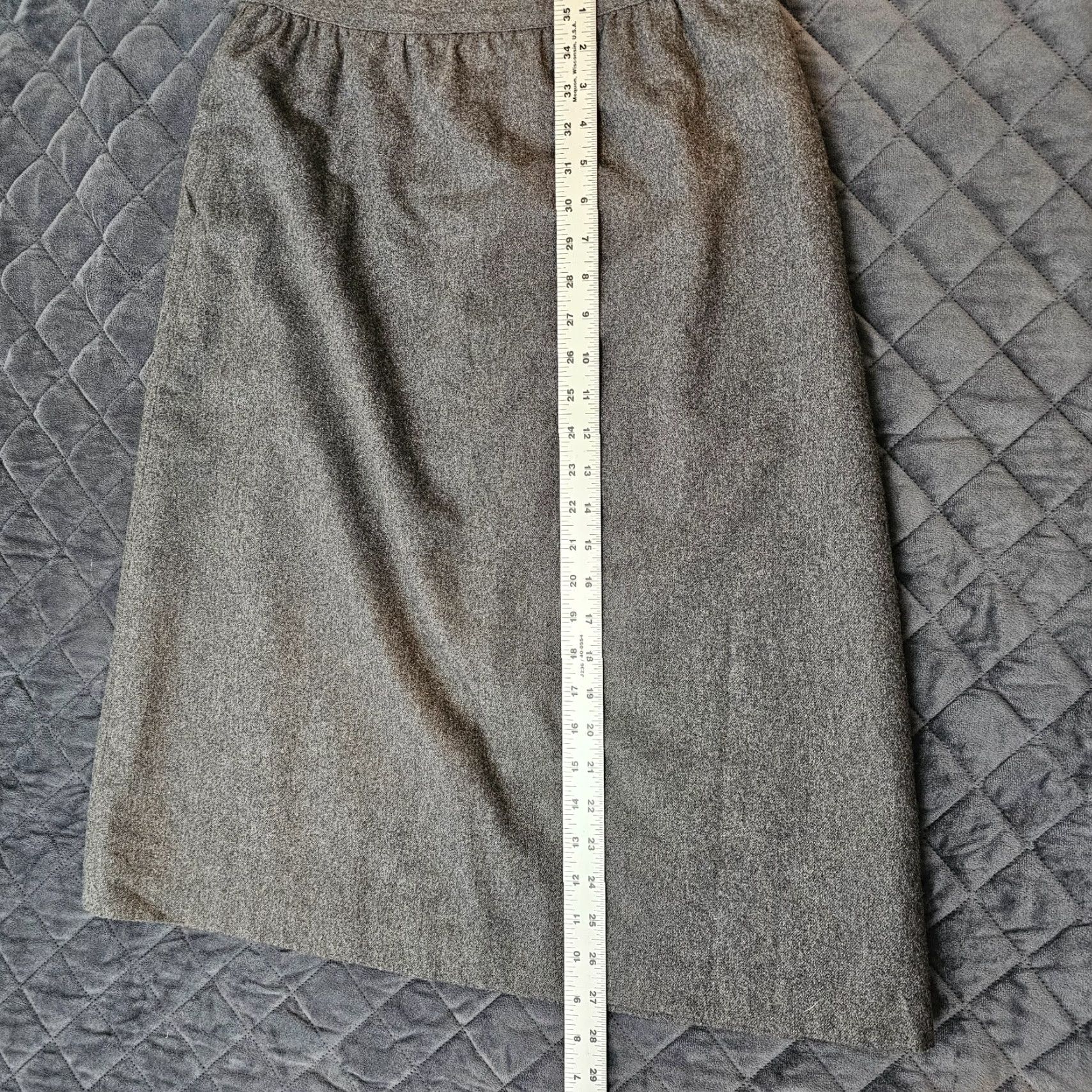 Vintage Pencil Skirt 12 Gray Wool Blend Straight Long Career Business Zipper Back Women Skirt Adult Regular Gray Size 34" / US 12 / IT 48 - 5 Thumbnail