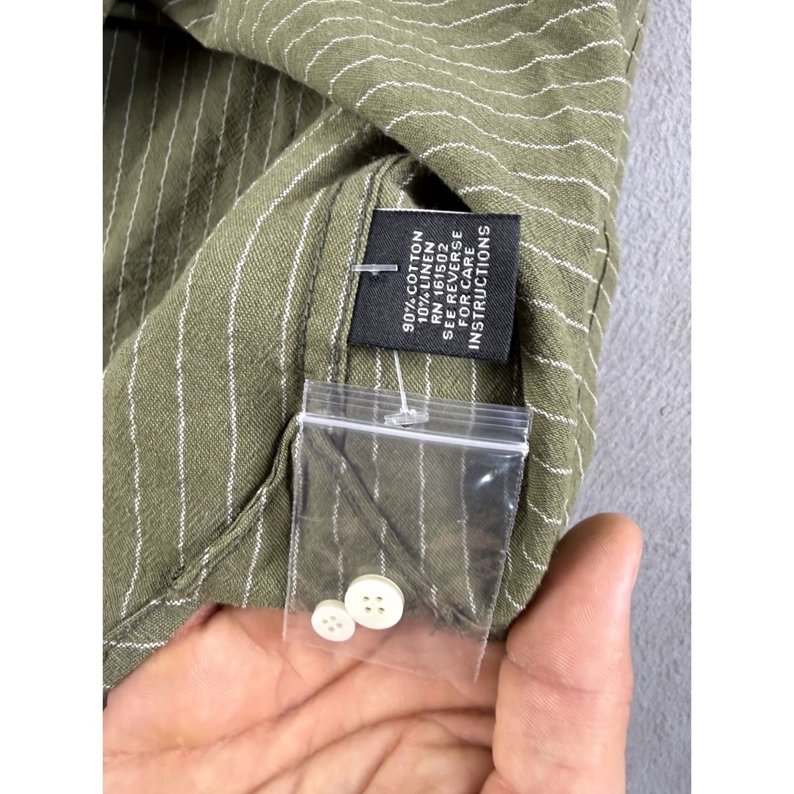 Vintage VINTAGE J. Peterman Shirt Men L Green Button-Up Cotton Linen Long Sleeve Button-Front Collared Solid Preppy Classic Mens Size US L / EU 52-54 / 3 - 5 Thumbnail