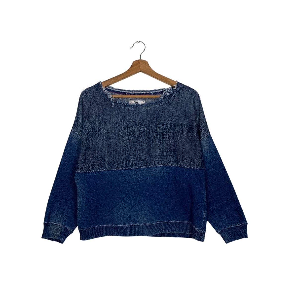 Diesel DIESEL Indigo Division Colorblock Sweatshirts #1756-C78 Size S / US 4 / IT 40 - 1 Thumbnail