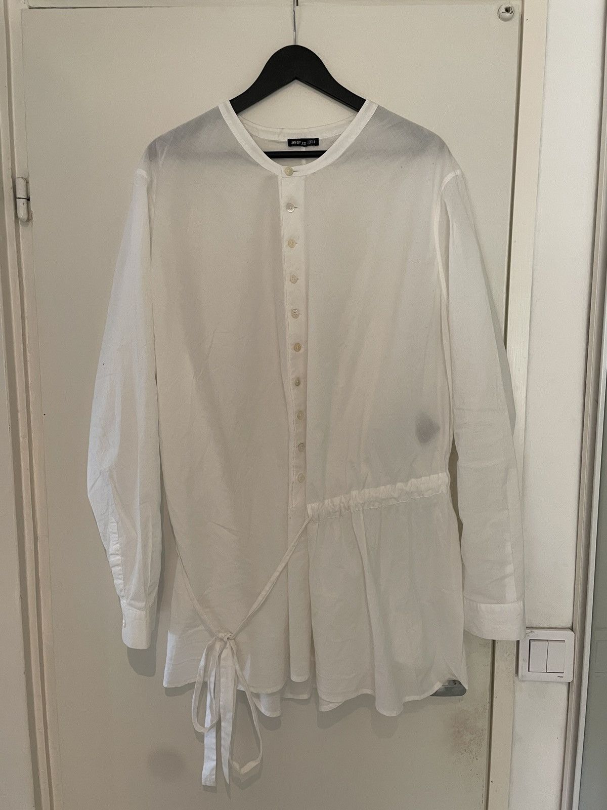 Pre-owned Ann Demeulemeester Long Shirt In White