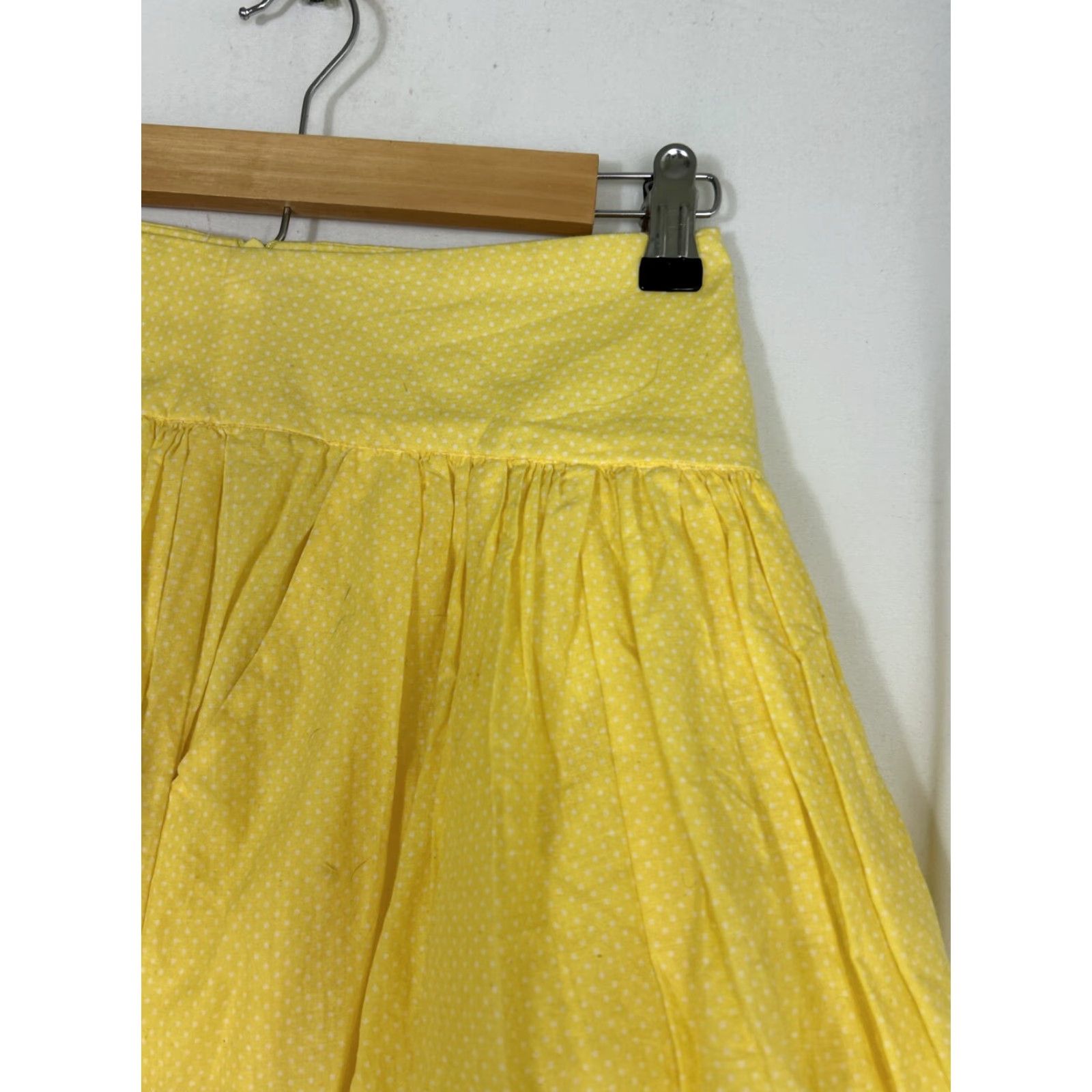 Vintage VINTAGE A Line Yellow Polka Dot Eye Lit Skirt Womens Small Size 28" / US 6 / IT 42 - 4 Thumbnail