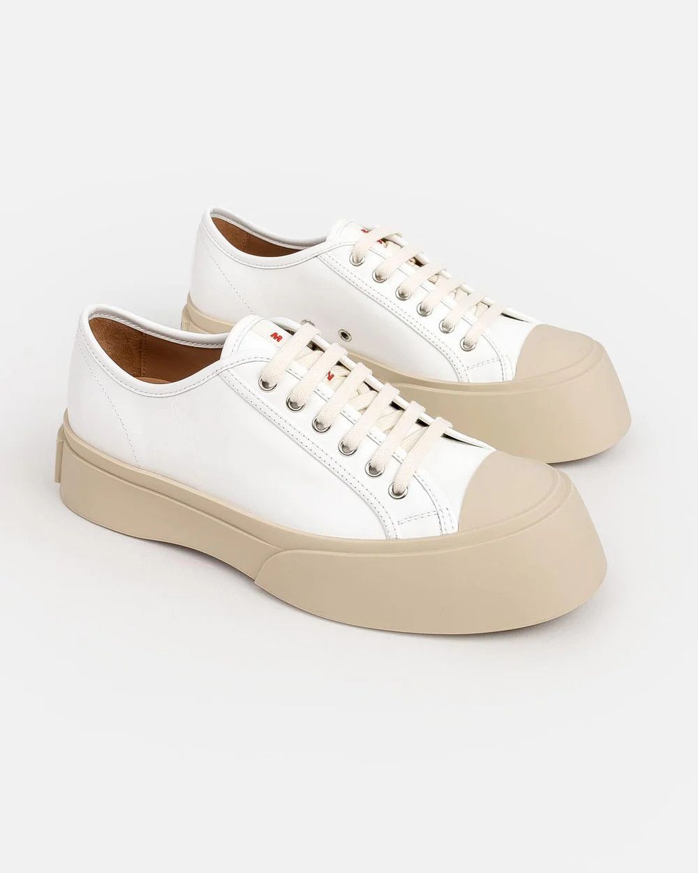 Marni o1s22i1n0525 Leather Pablo Low-Top Sneakers in White Size US 7 / IT 37 - 4 Thumbnail
