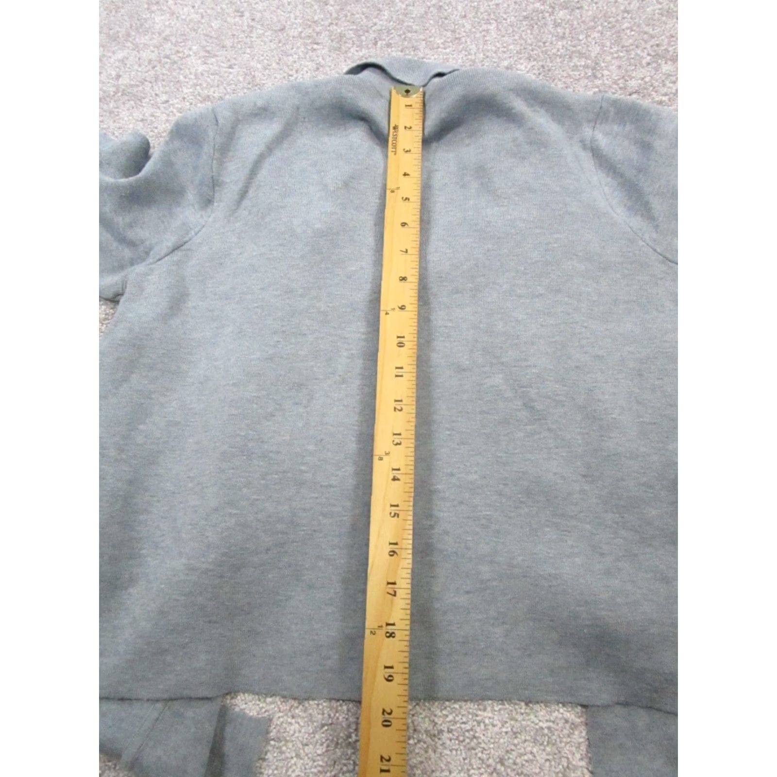 J. Jill J.Jill Cardigan Sweater Womens Medium Gray Open Front Cotton Blend Knit V-Neck Casual Winter Fall Spring Size M / US 6-8 / IT 42-44 - 7 Thumbnail