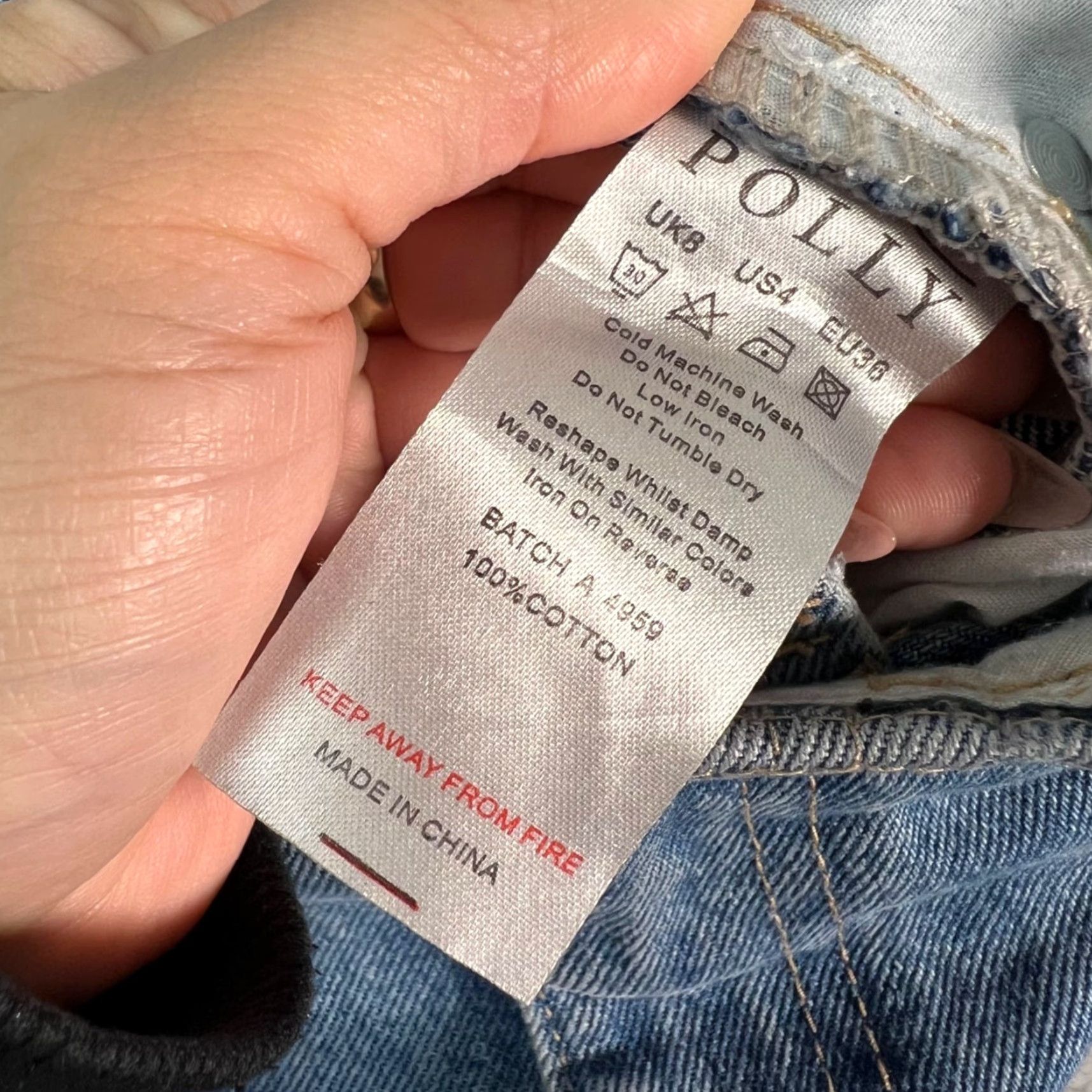 Vintage Oh Polly Jeans Womens Size 4 Wide-Leg Denim 5-Pocket Blue Cotton Vintage N/A Size 27" / US 4 / IT 40 - 4 Thumbnail