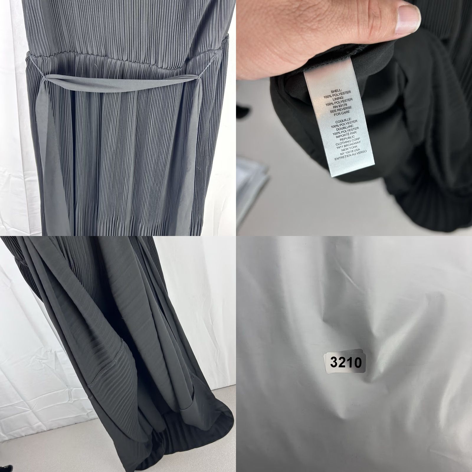Elie Tahari Elie Tahari Black Pleated Maxi Dress Sleeveless V-Neck Formal Sz Medium M Women Size M / US 6-8 / IT 42-44 - 9 Thumbnail
