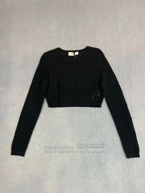 Fendi Fendi Black Wool Cropped Sweater for Women . Size S / US 4 / IT 40 - 1 Thumbnail